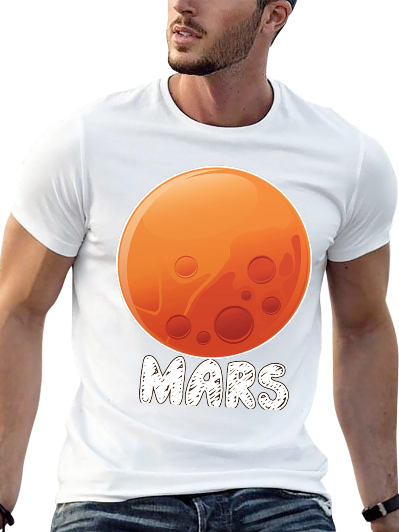 Mars Planet Graphic Black T-Shirt