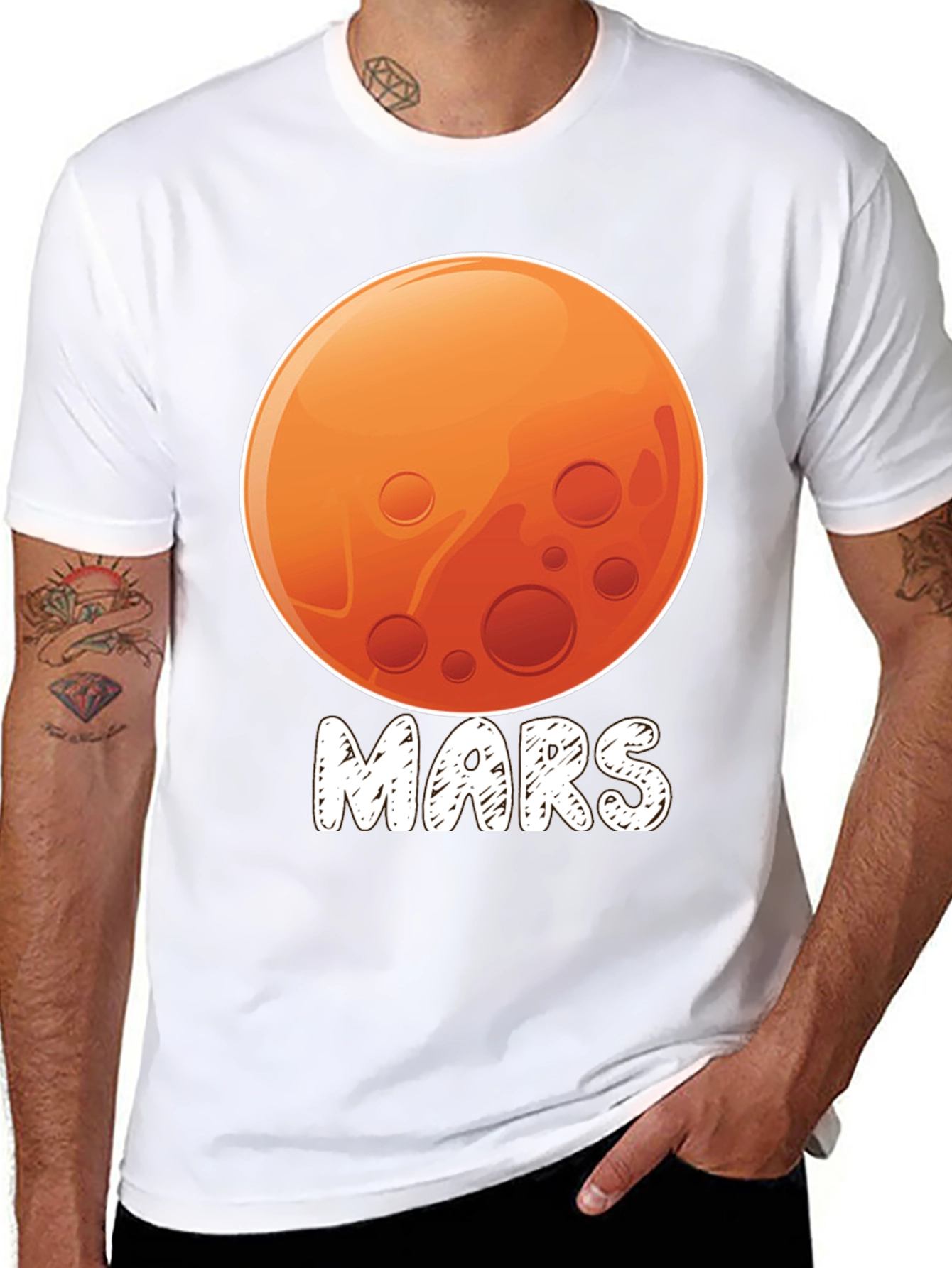 Mars Planet Graphic Black T-Shirt