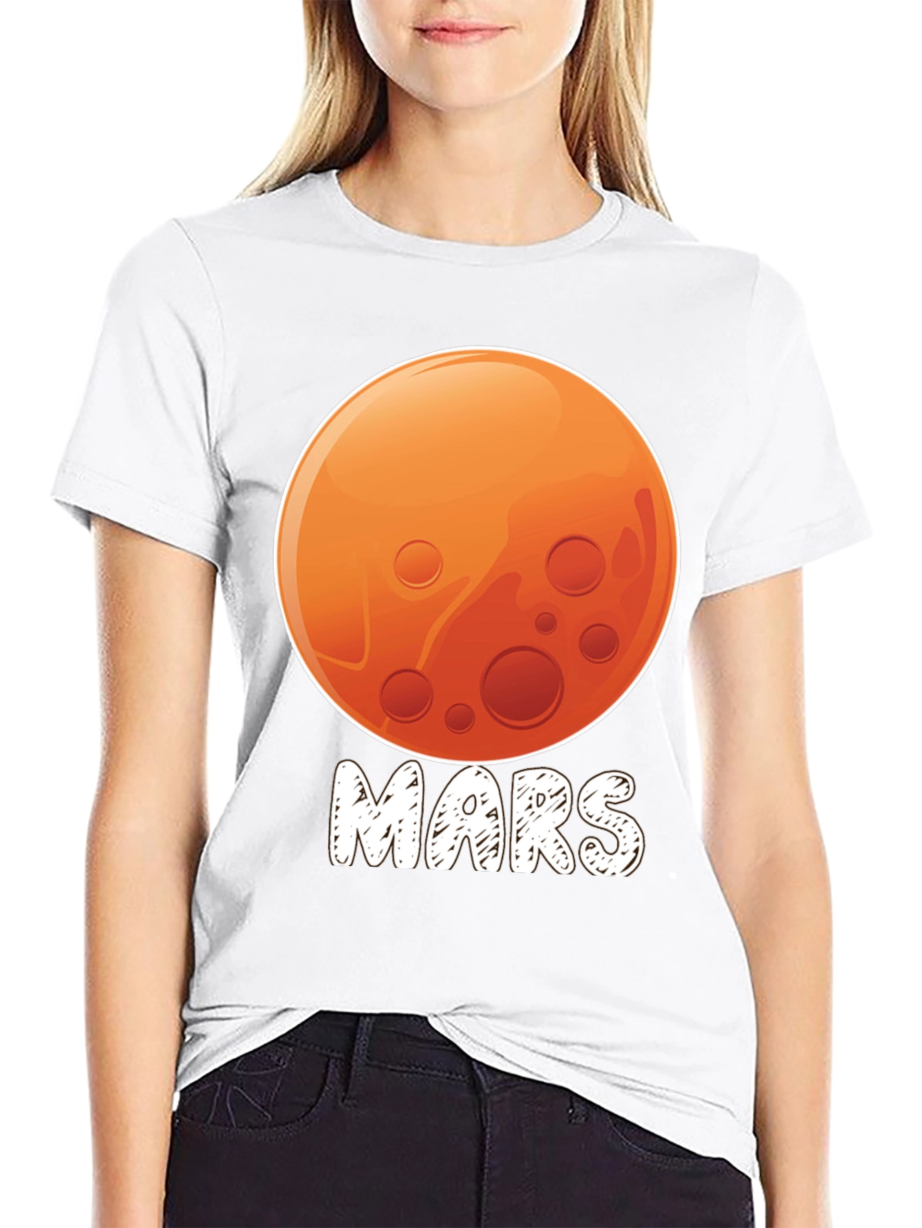 Mars Planet Graphic Black T-Shirt