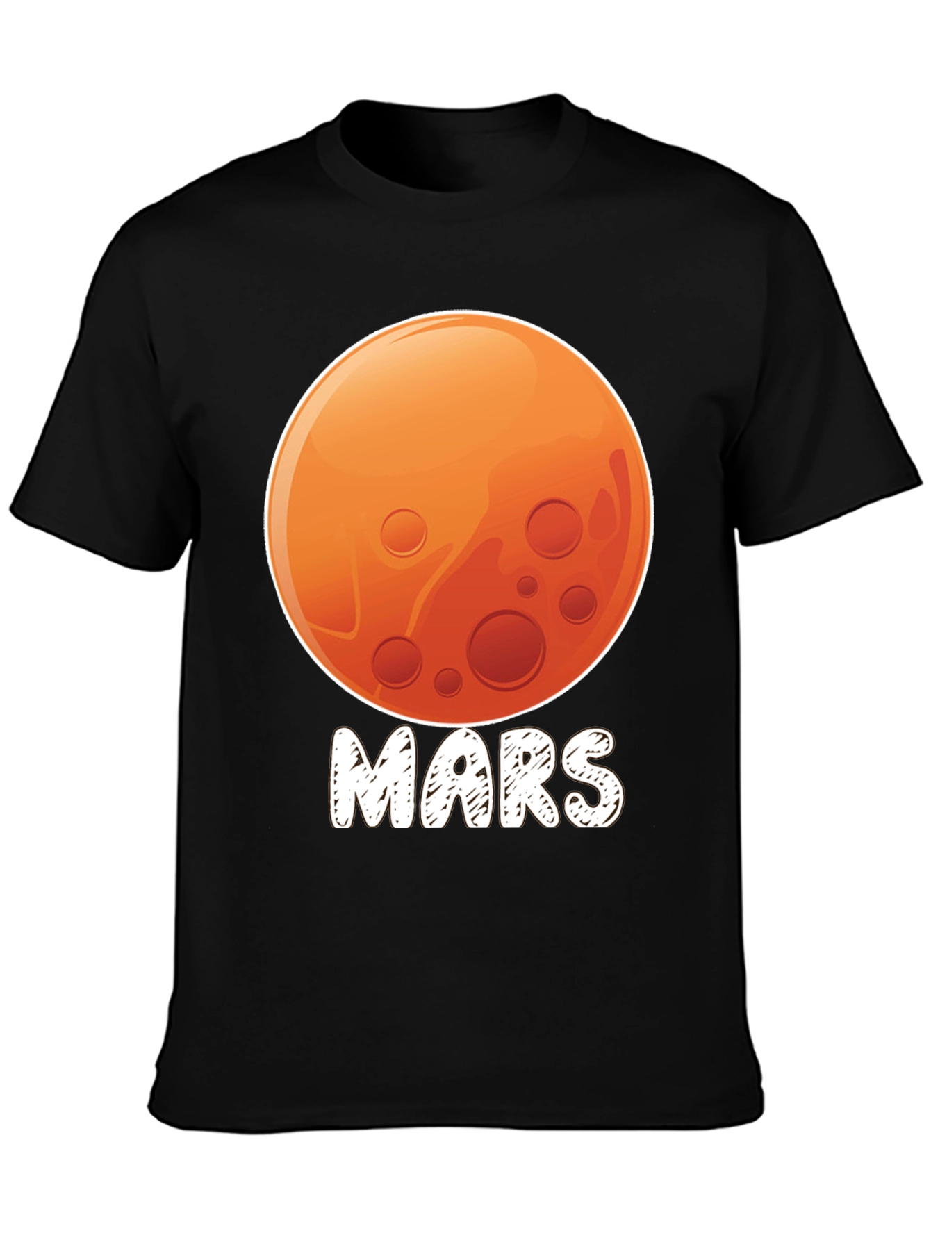 Mars Planet Graphic Black T-Shirt