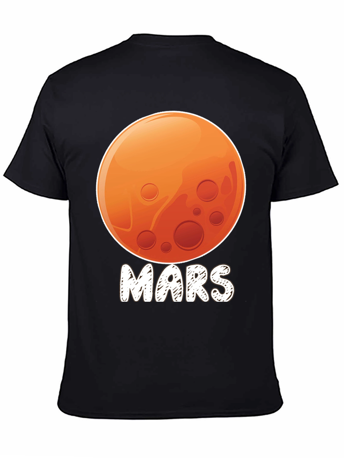 Mars Planet Graphic Black T-Shirt