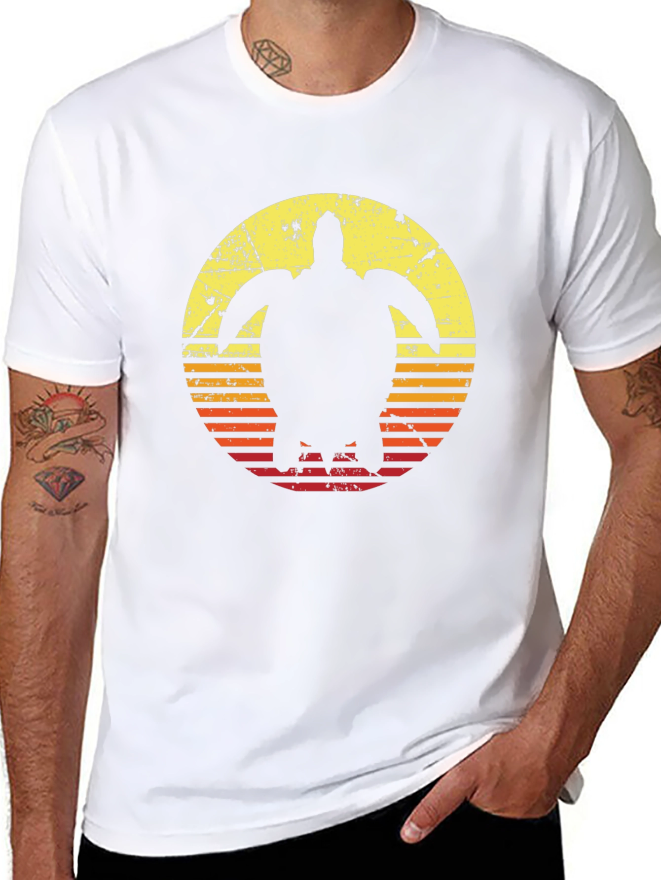 Retro Turtle Sunset Graphic T-Shirt