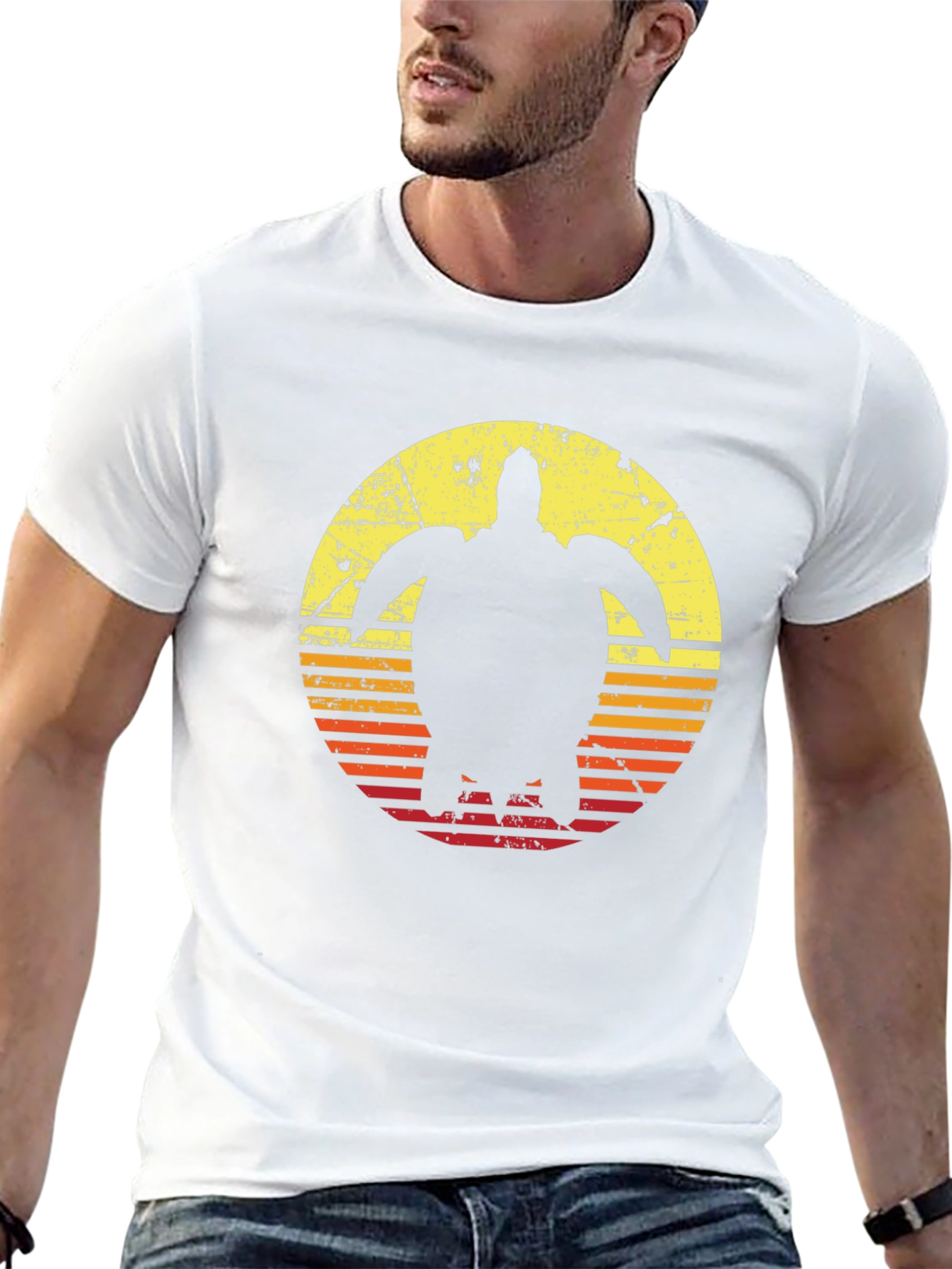 Retro Turtle Sunset Graphic T-Shirt