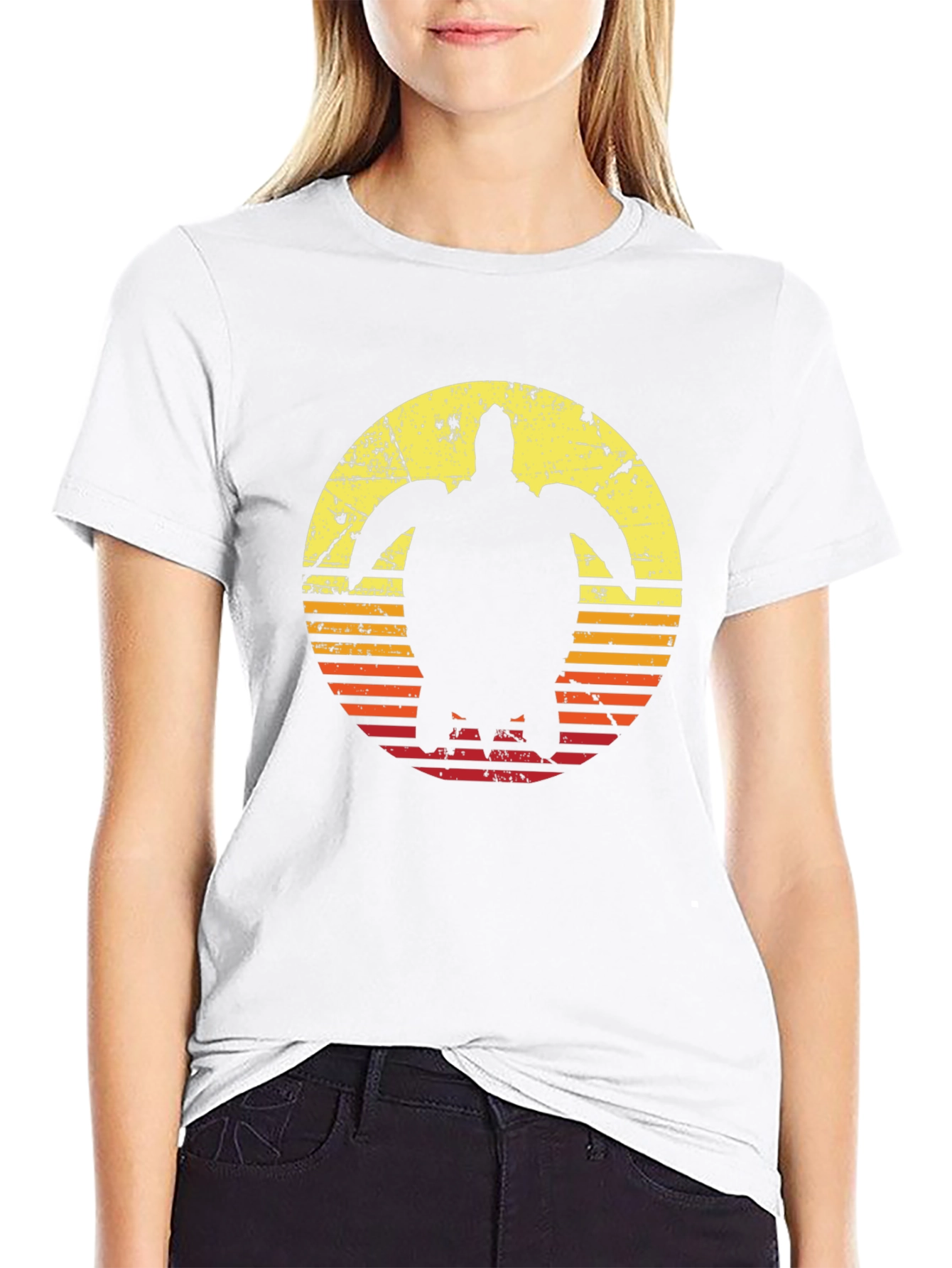 Retro Turtle Sunset Graphic T-Shirt