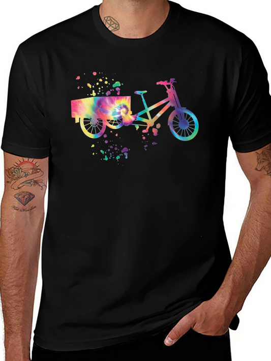 Tie Dye Cargo Bike T-Shirt - Unique & Fun Design