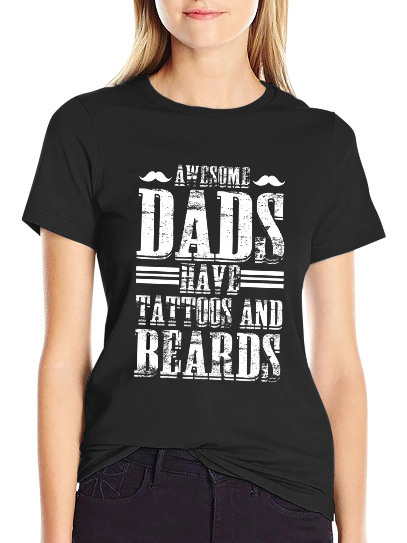 Awesome Dads T-Shirt: Tattoos and Beards
