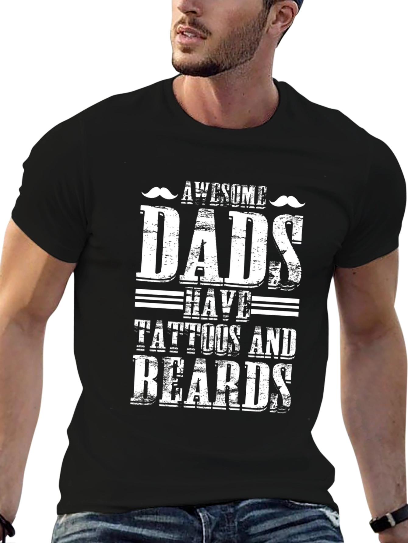 Awesome Dads T-Shirt: Tattoos and Beards