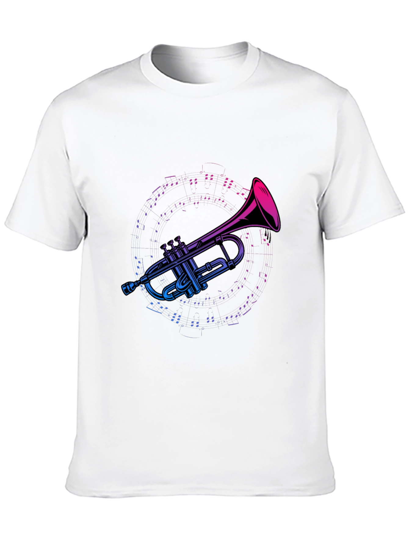 Trumpet Music Graphic Tee - Black Cotton T-Shirt