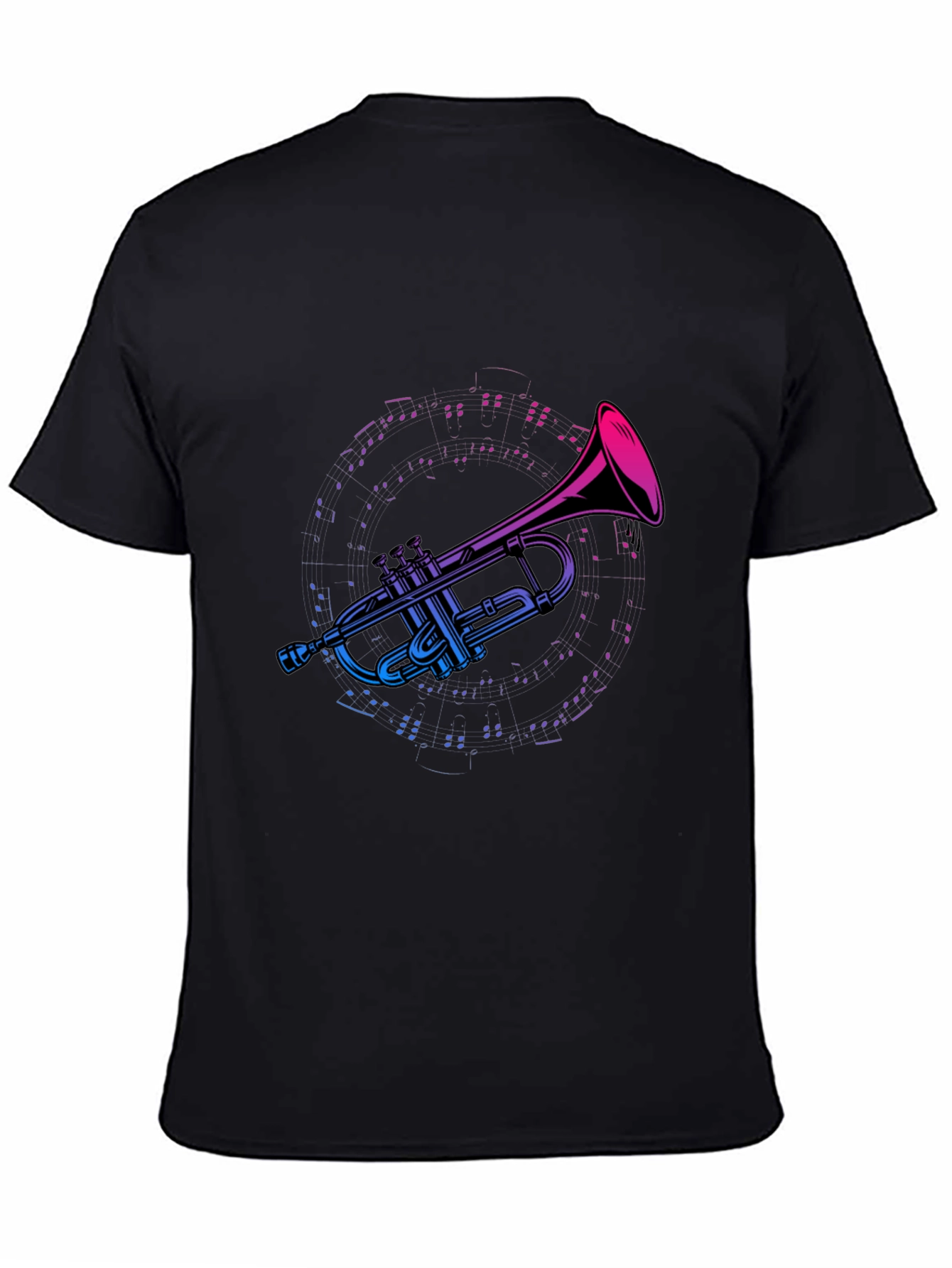 Trumpet Music Graphic Tee - Black Cotton T-Shirt