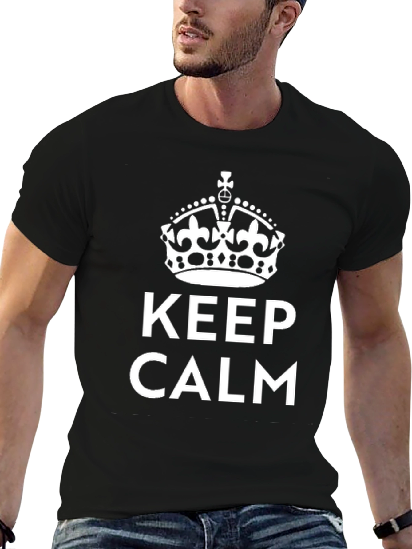 Keep Calm Crown Black T-Shirt