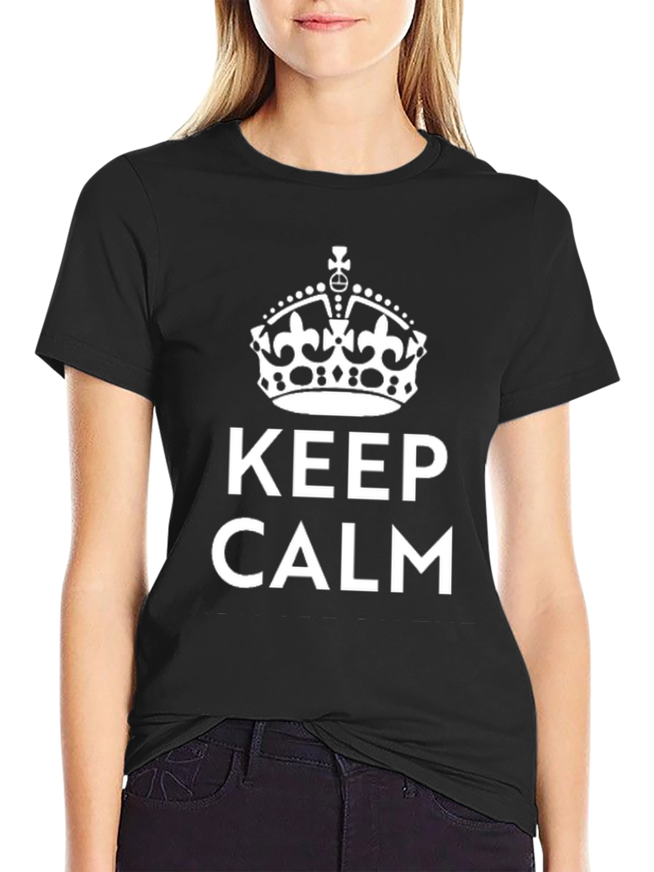 Keep Calm Crown Black T-Shirt