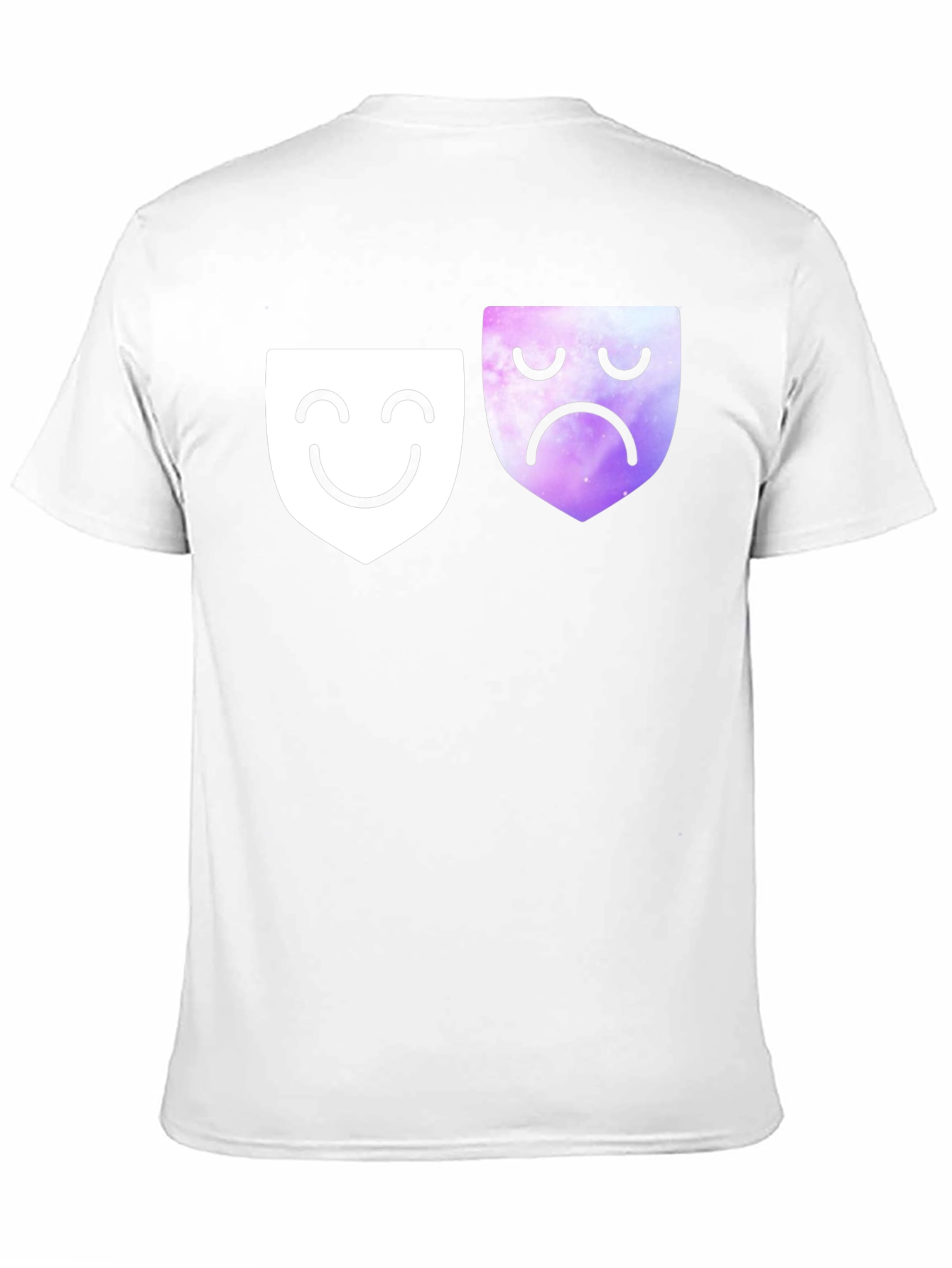 Emotional Masks Graphic Tee - Soft Black Cotton