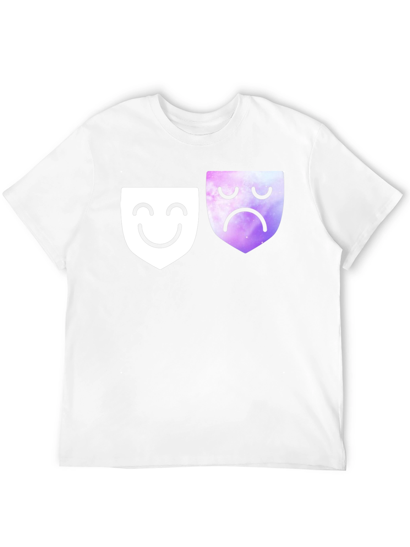 Emotional Masks Graphic Tee - Soft Black Cotton