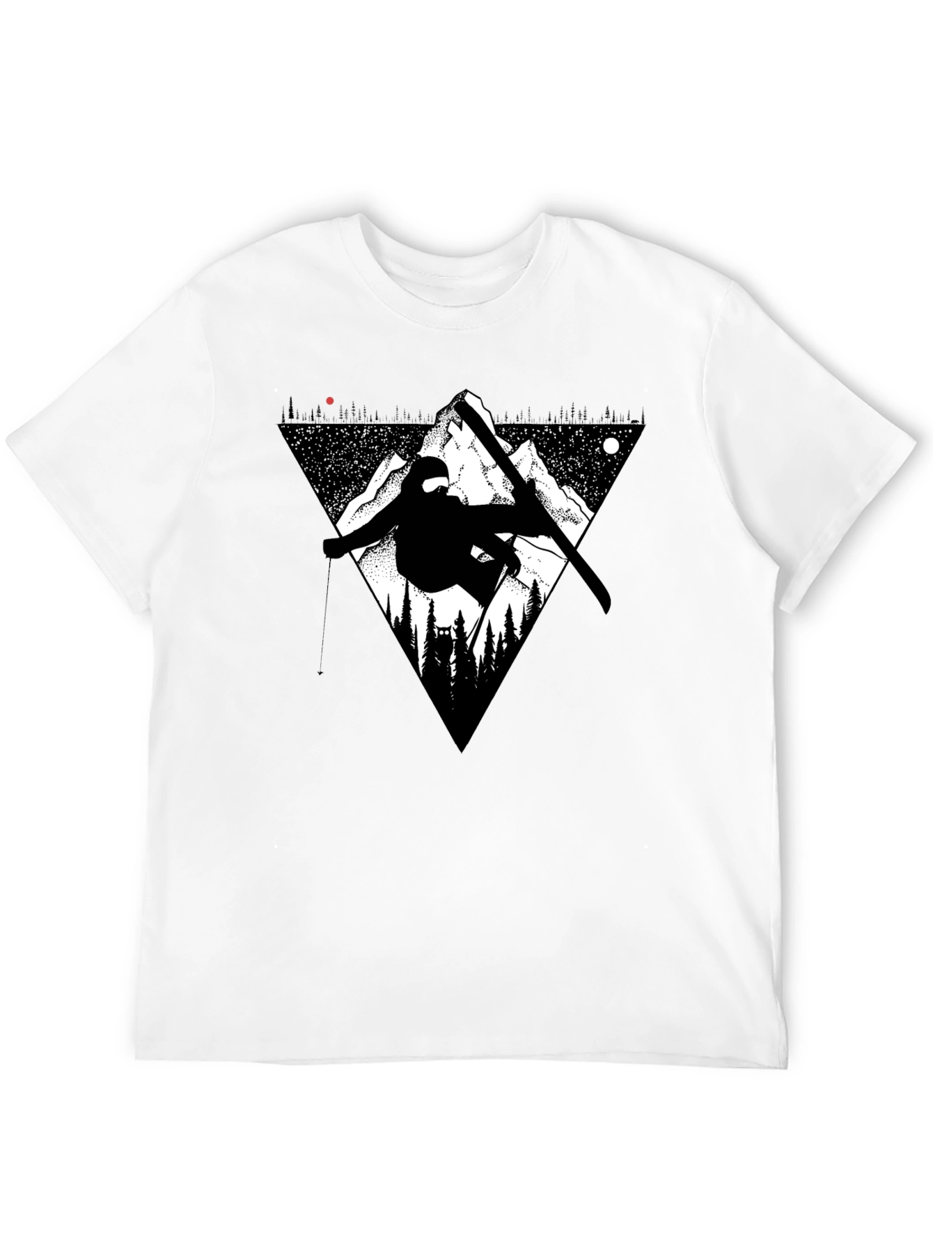 Mountain Ski Graphic Tee - Black Casual T-Shirt