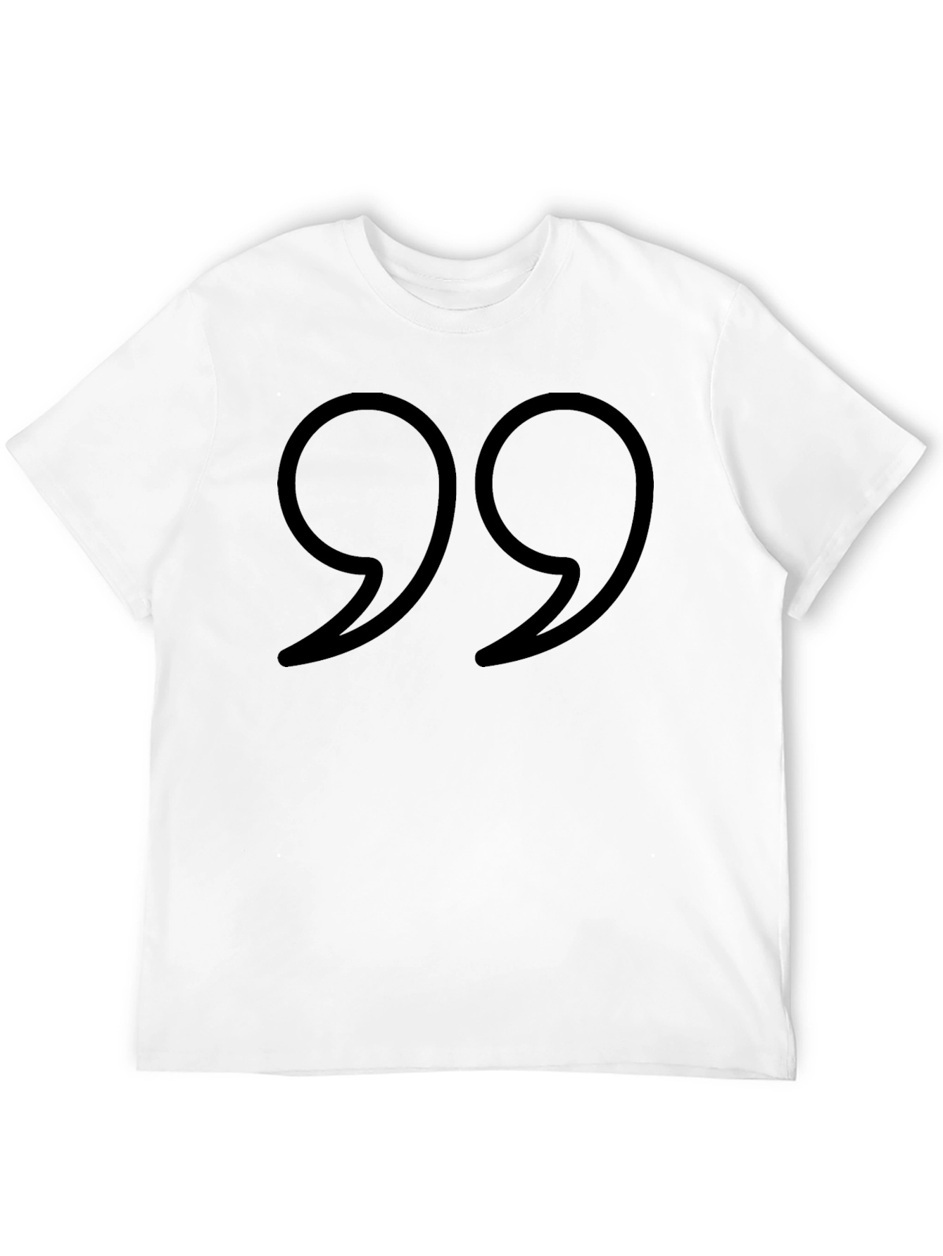 Quotation Mark Graphic Tee - Black Cotton Casual Shirt