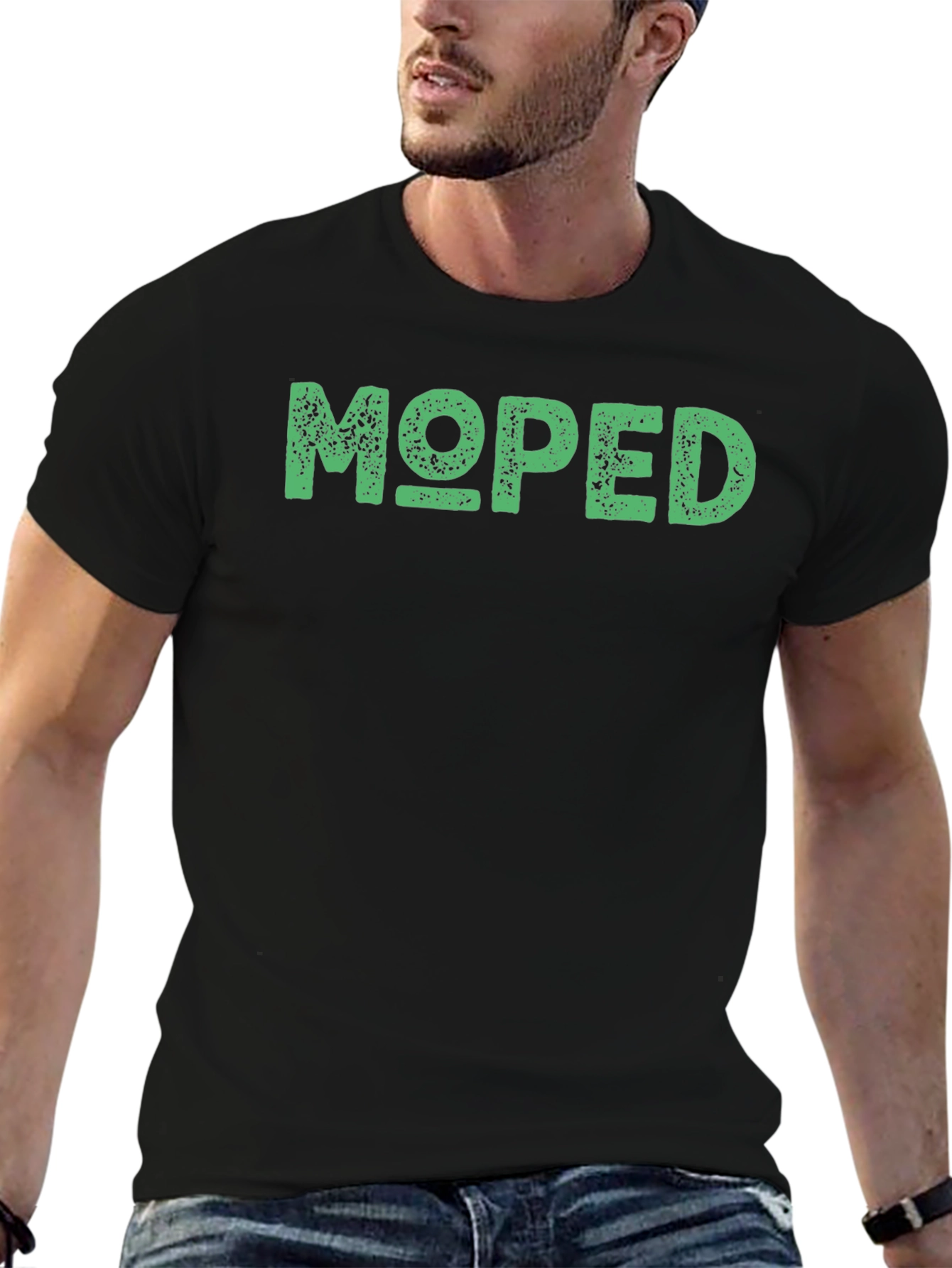Moped Graphic Tee - Black Cotton T-Shirt