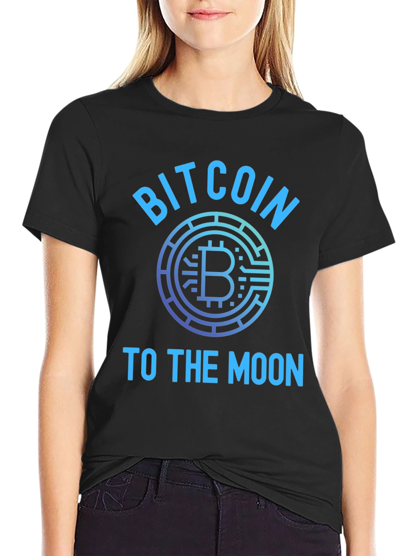 Bitcoin To The Moon Black T-Shirt