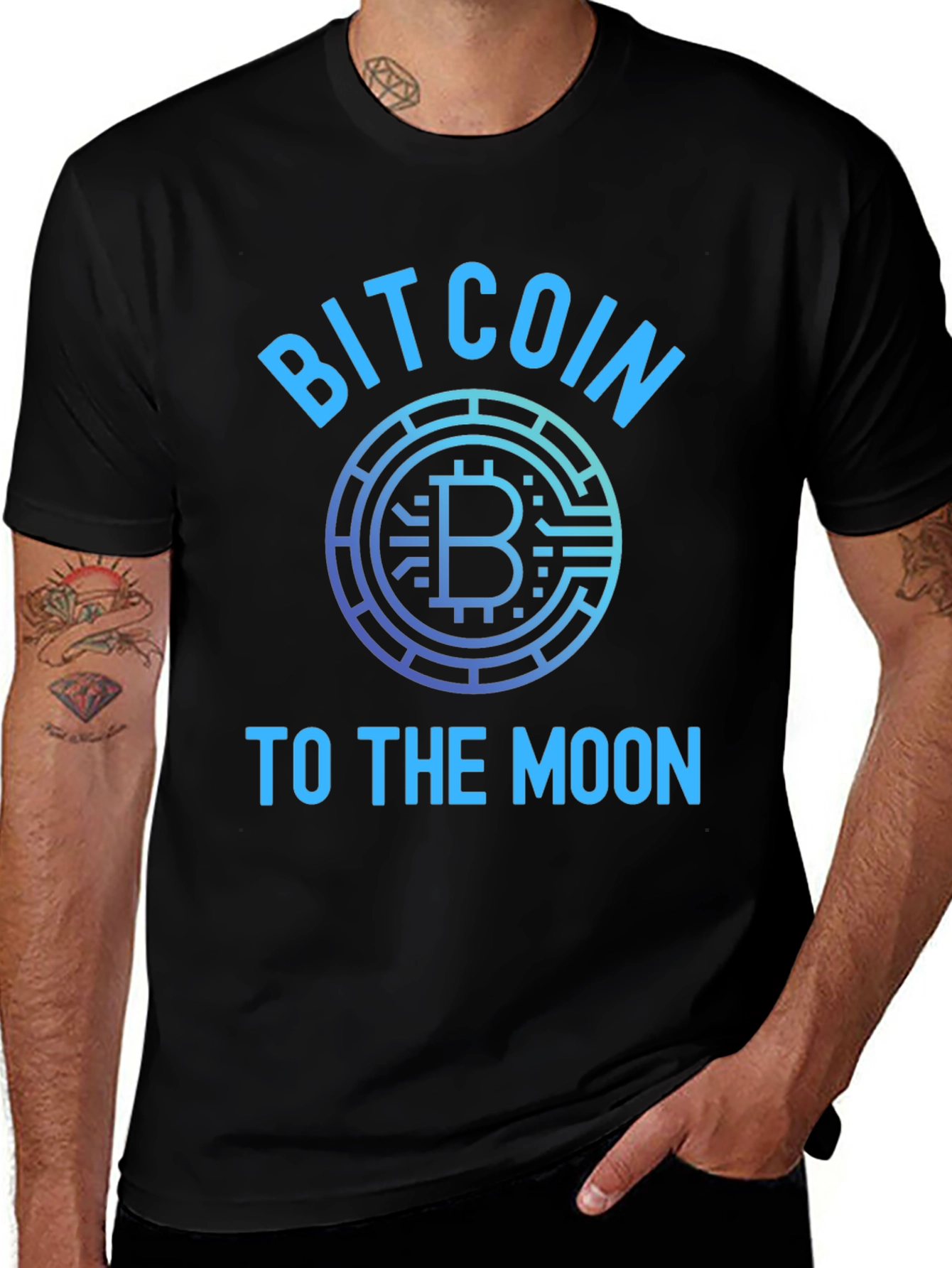 Bitcoin To The Moon Black T-Shirt