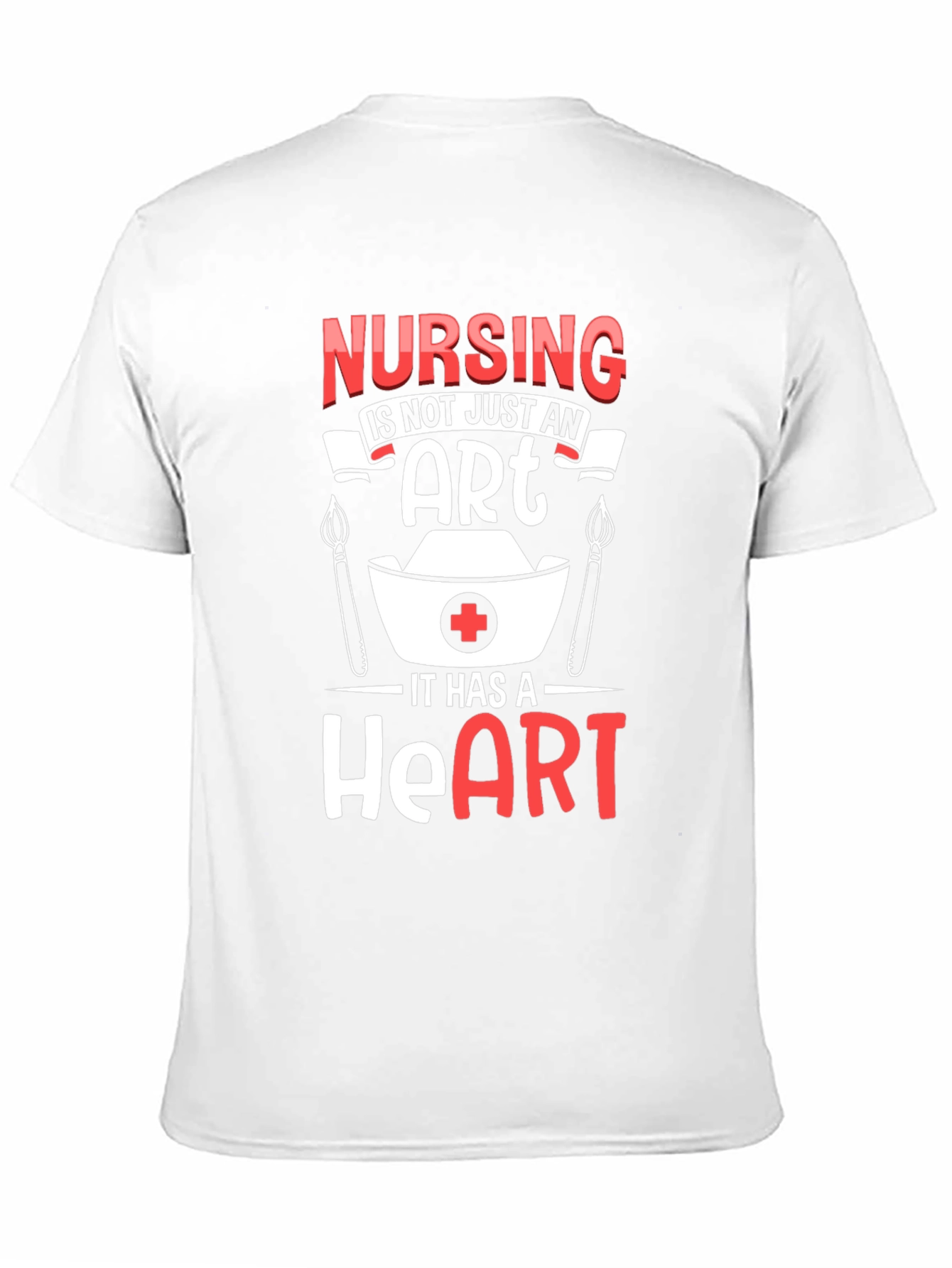 Nursing Heart T-Shirt - Black Crew Neck