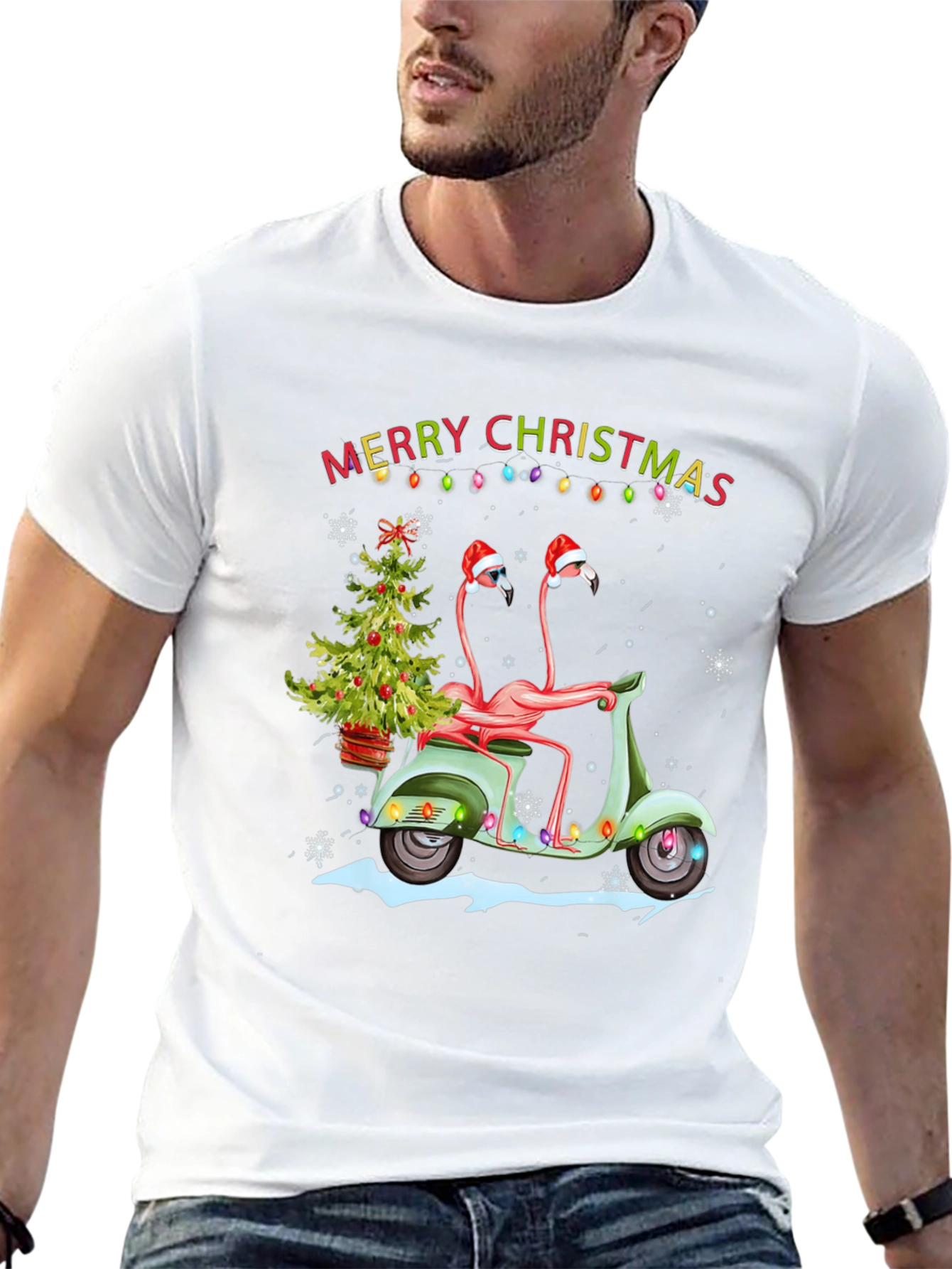 Festive Flamingo Christmas T-Shirt
