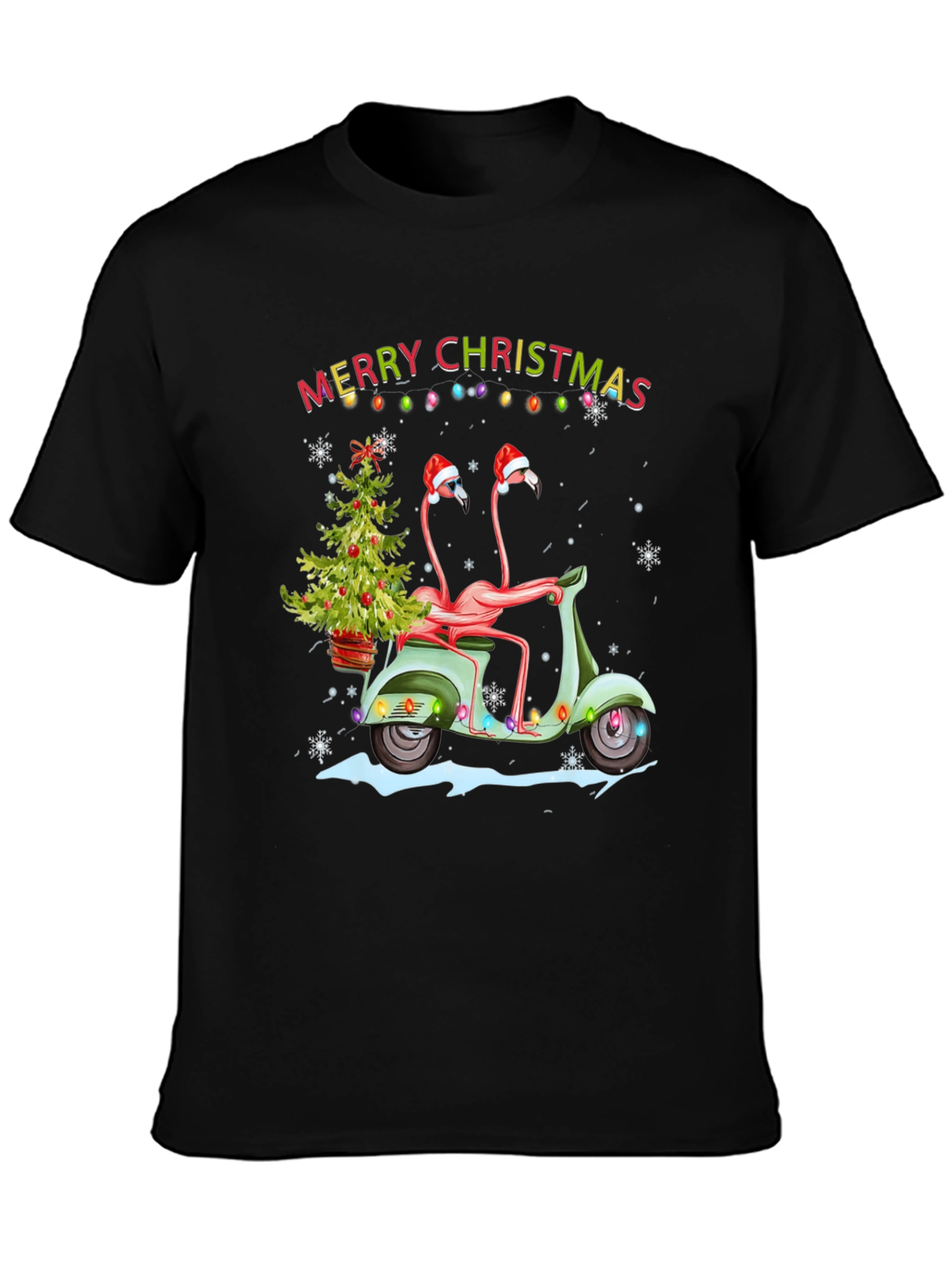 Festive Flamingo Christmas T-Shirt
