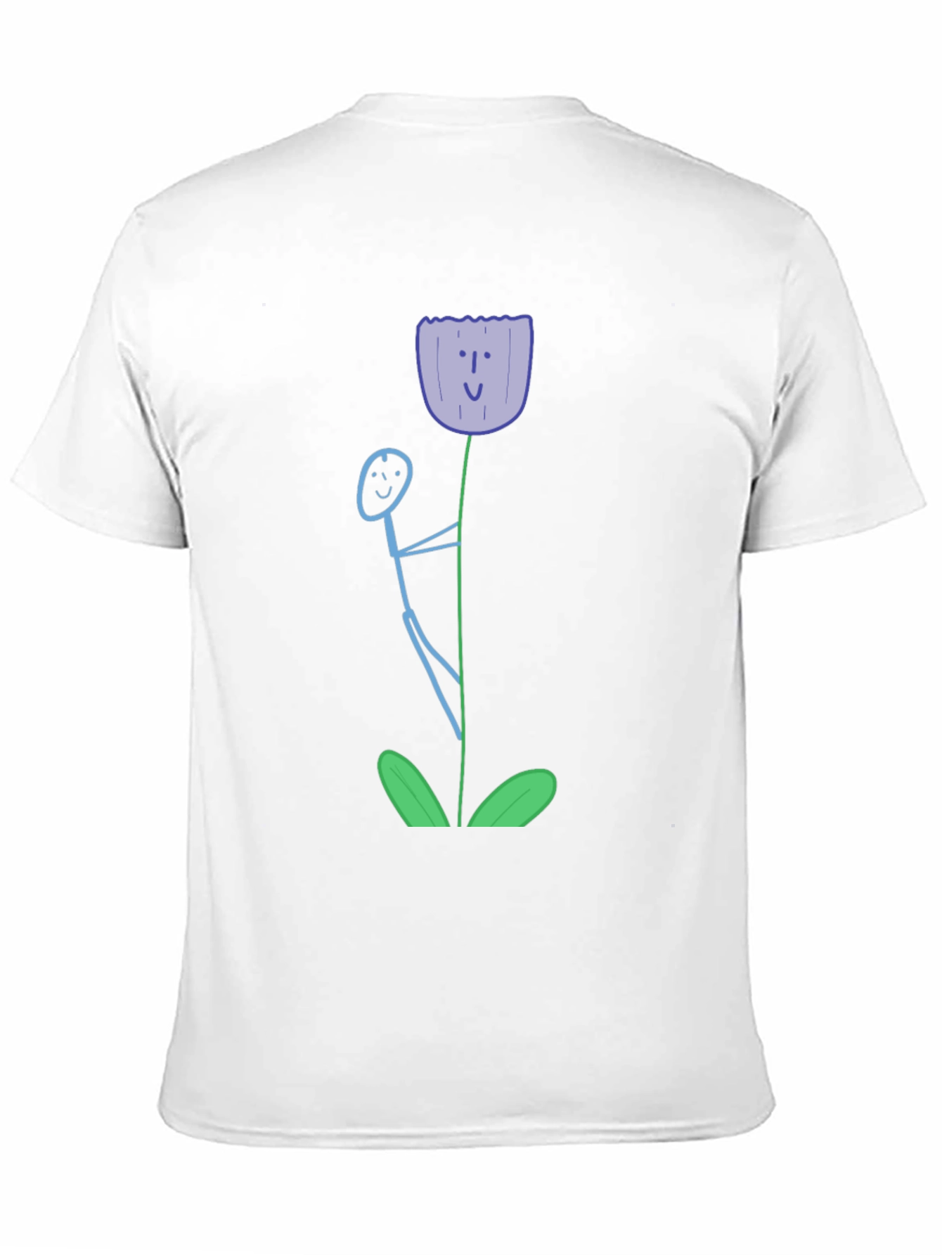 Whimsical Flower Graphic Tee - Black Cotton T-Shirt