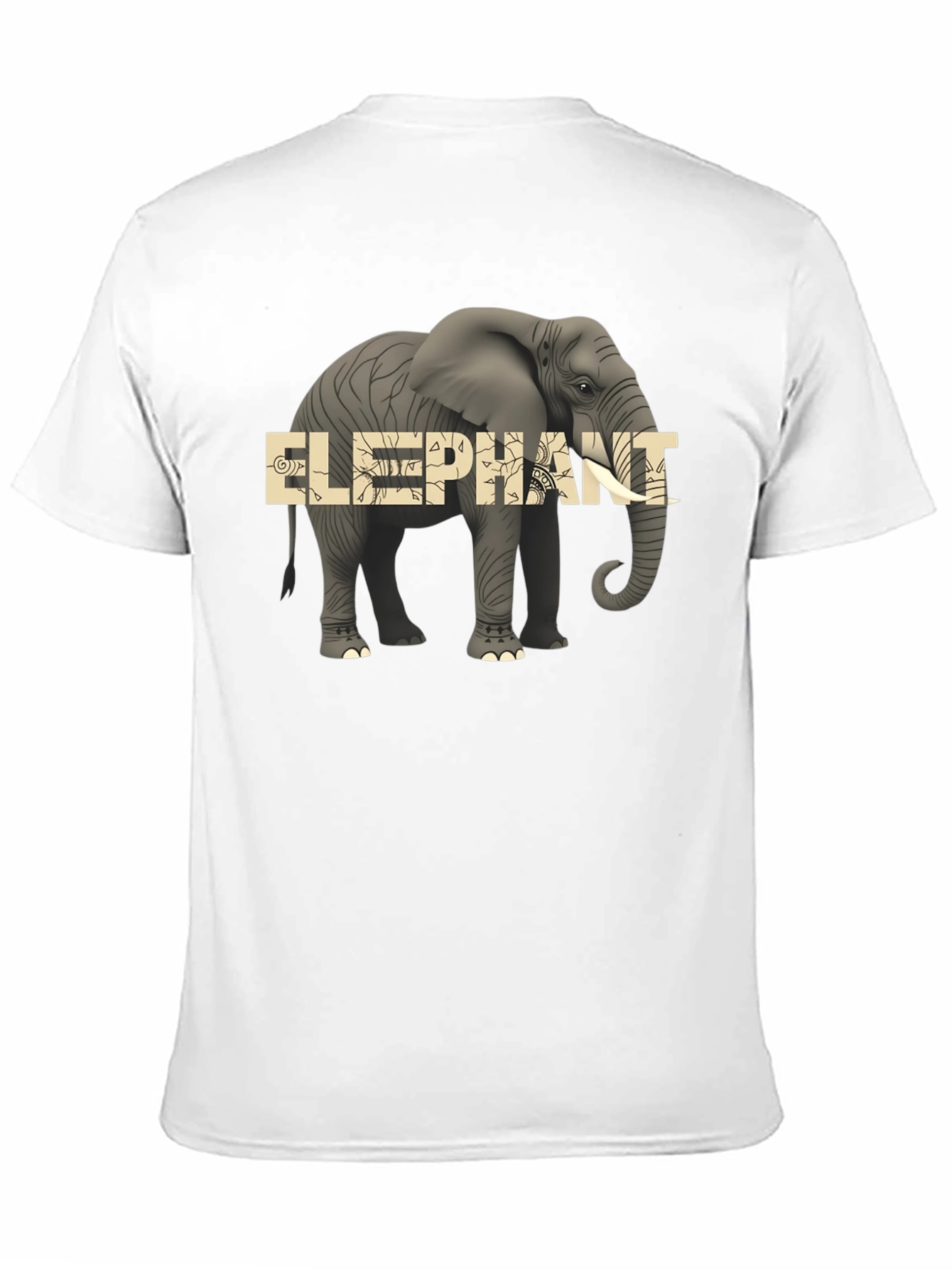 Elephant Graphic Print Mens Black T-Shirt