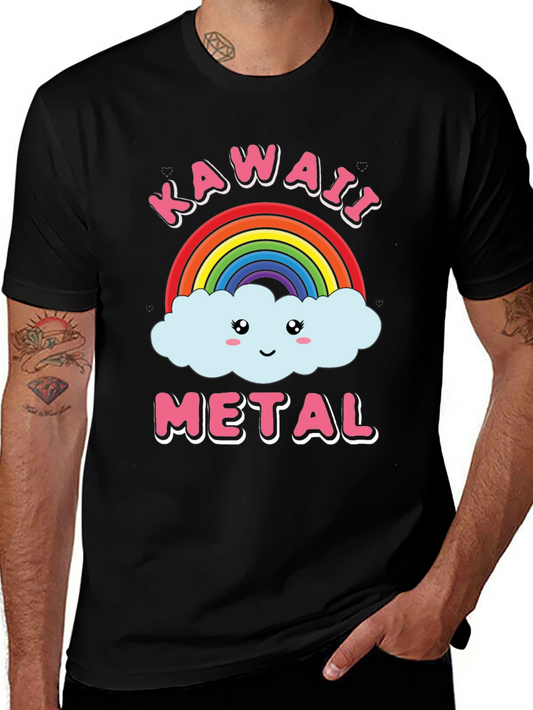 Kawaii Metal Rainbow Cloud Graphic Tee