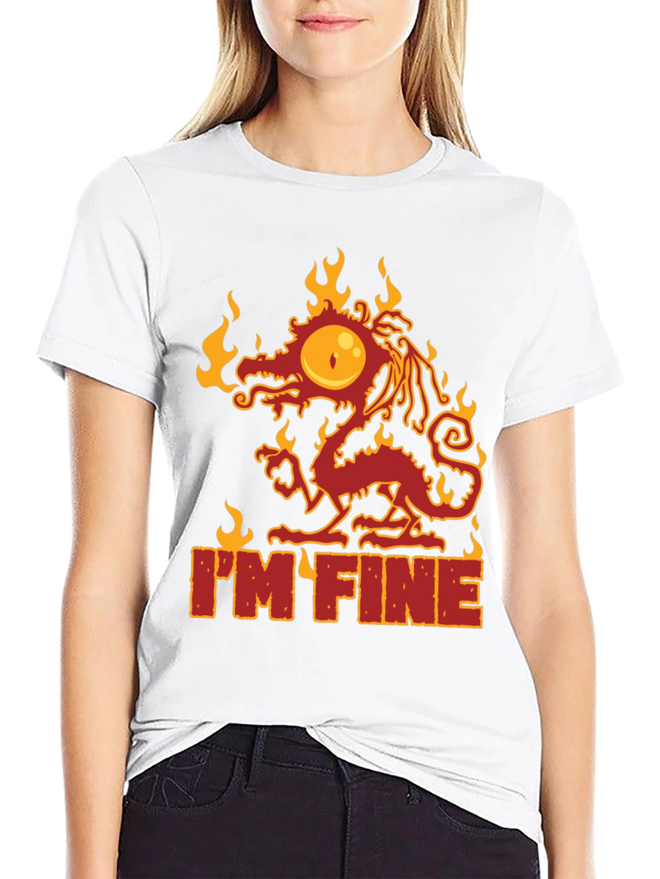 Im Fine Dragon Graphic Tee - Quirky Comfort