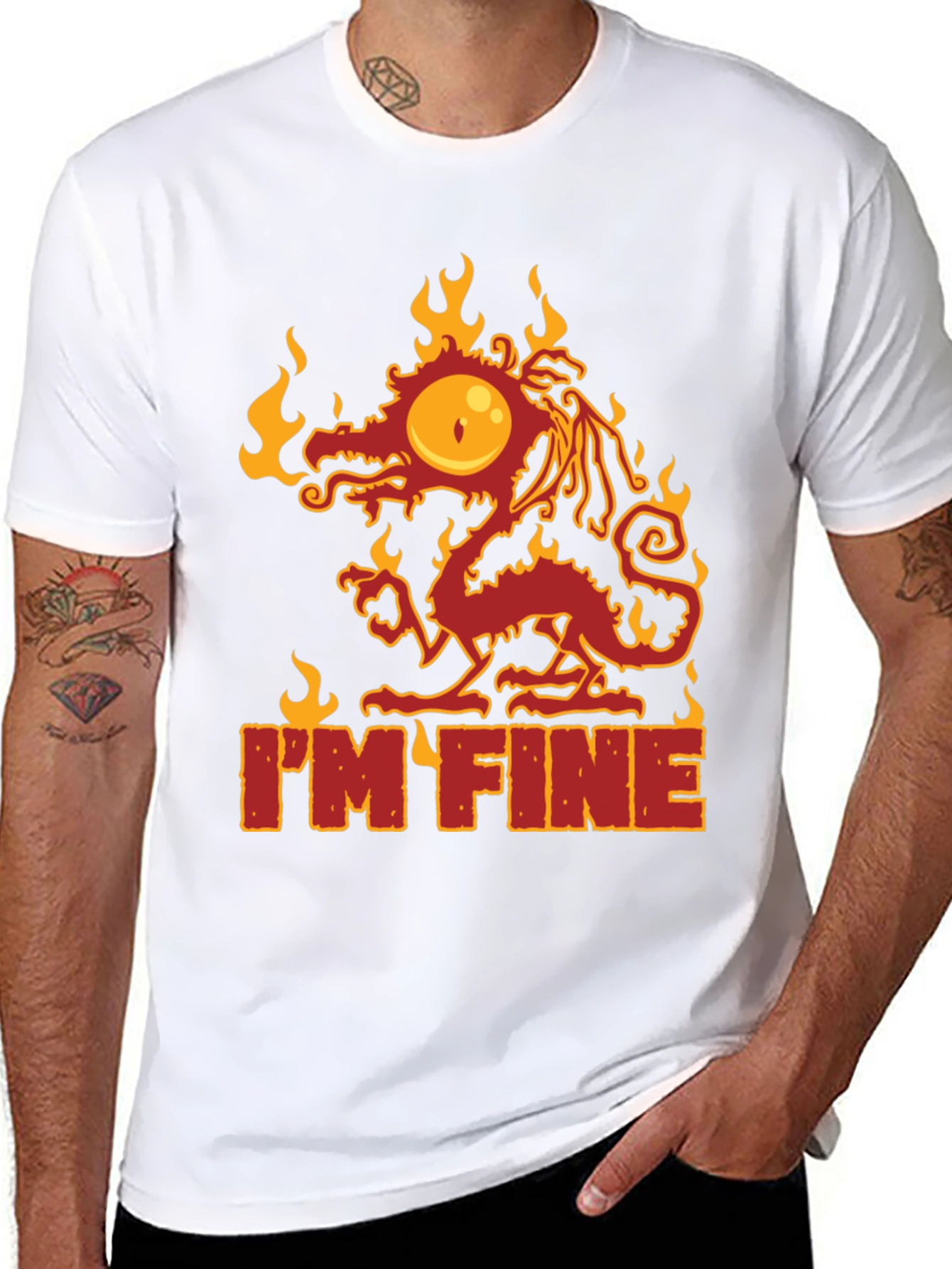 Im Fine Dragon Graphic Tee - Quirky Comfort