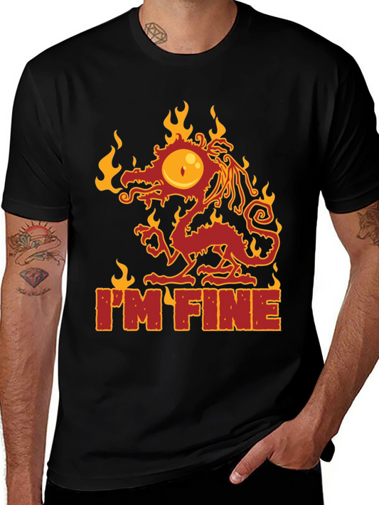 Im Fine Dragon Graphic Tee - Quirky Comfort