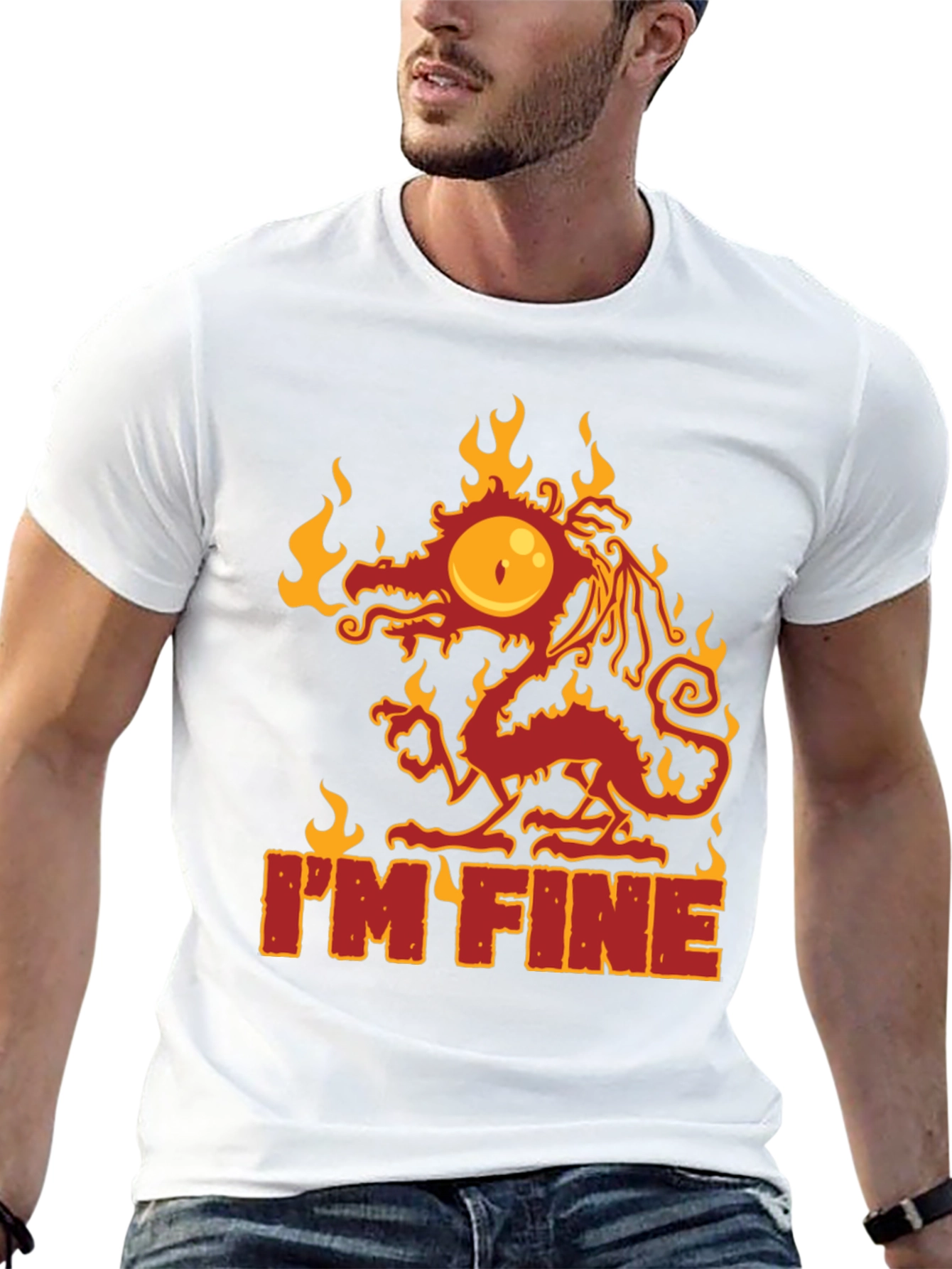 Im Fine Dragon Graphic Tee - Quirky Comfort