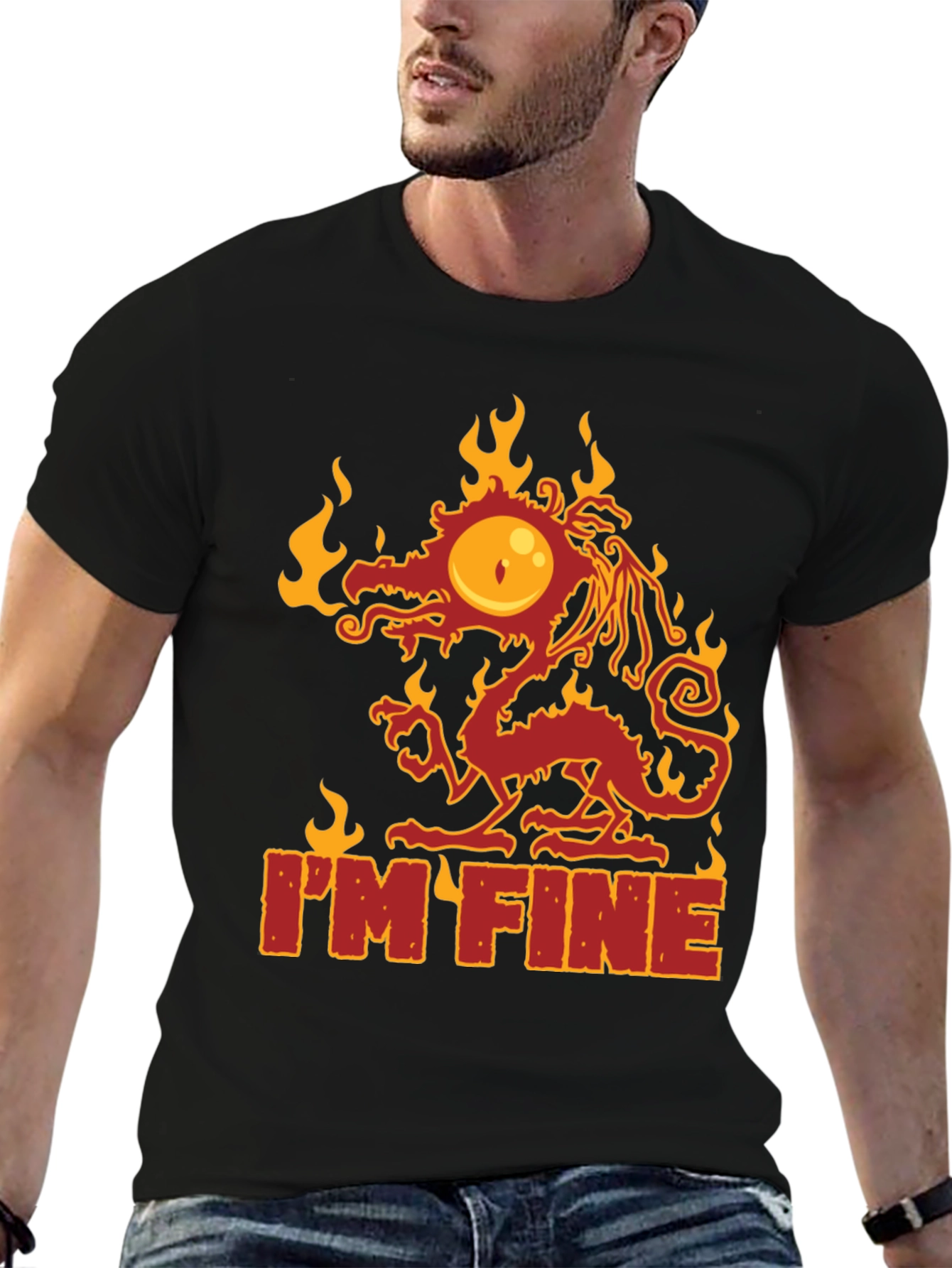 Im Fine Dragon Graphic Tee - Quirky Comfort