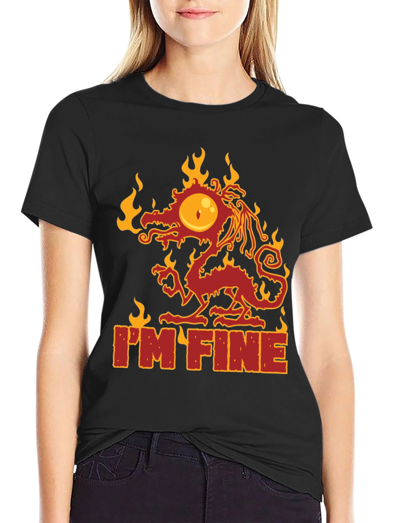 Im Fine Dragon Graphic Tee - Quirky Comfort