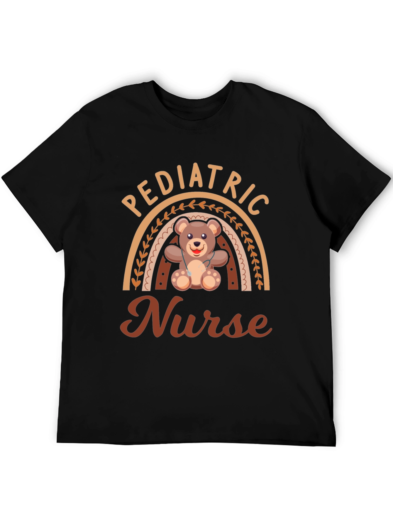 Pediatric Nurse Rainbow Graphic Tee