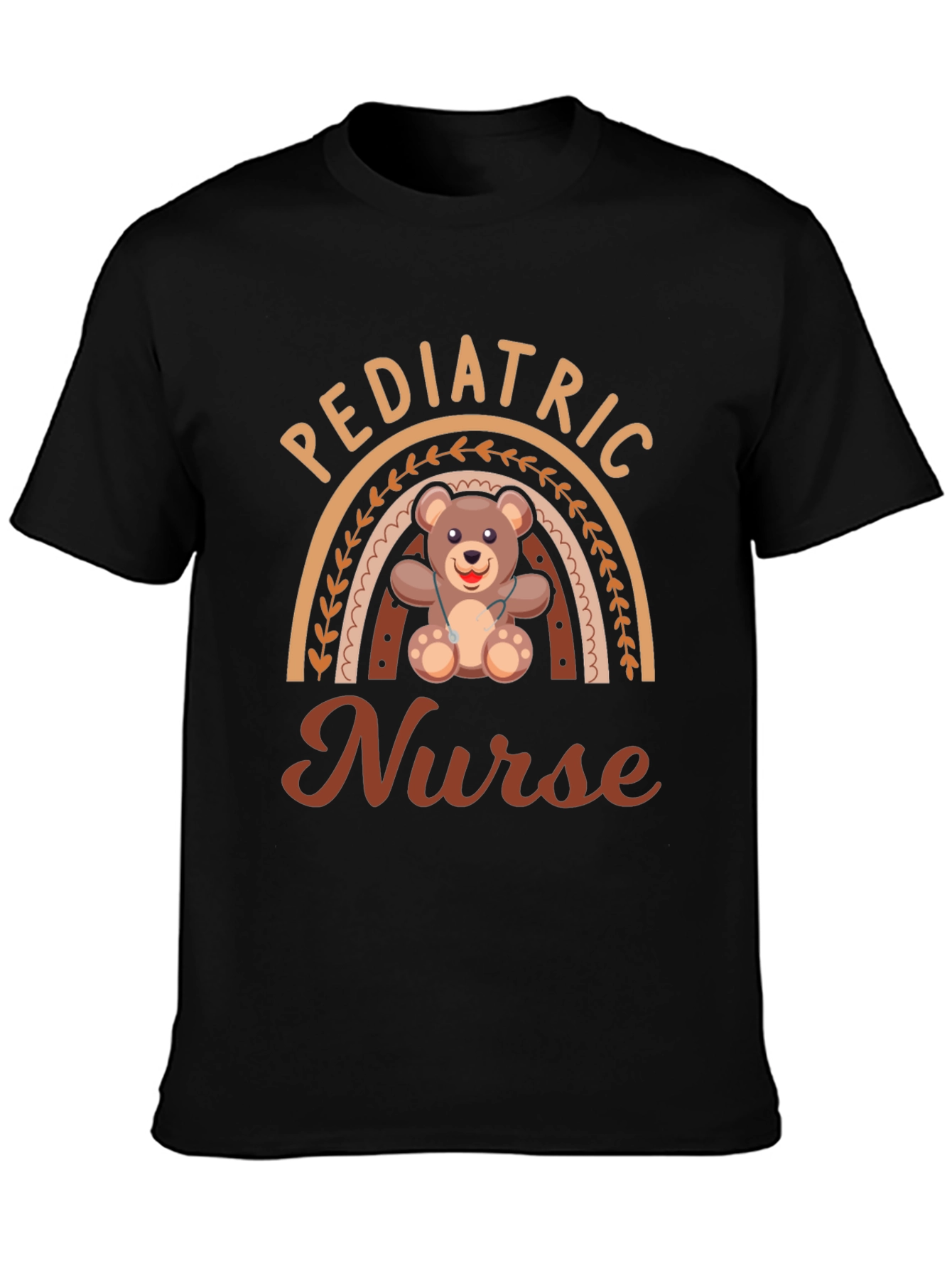 Pediatric Nurse Rainbow Graphic Tee