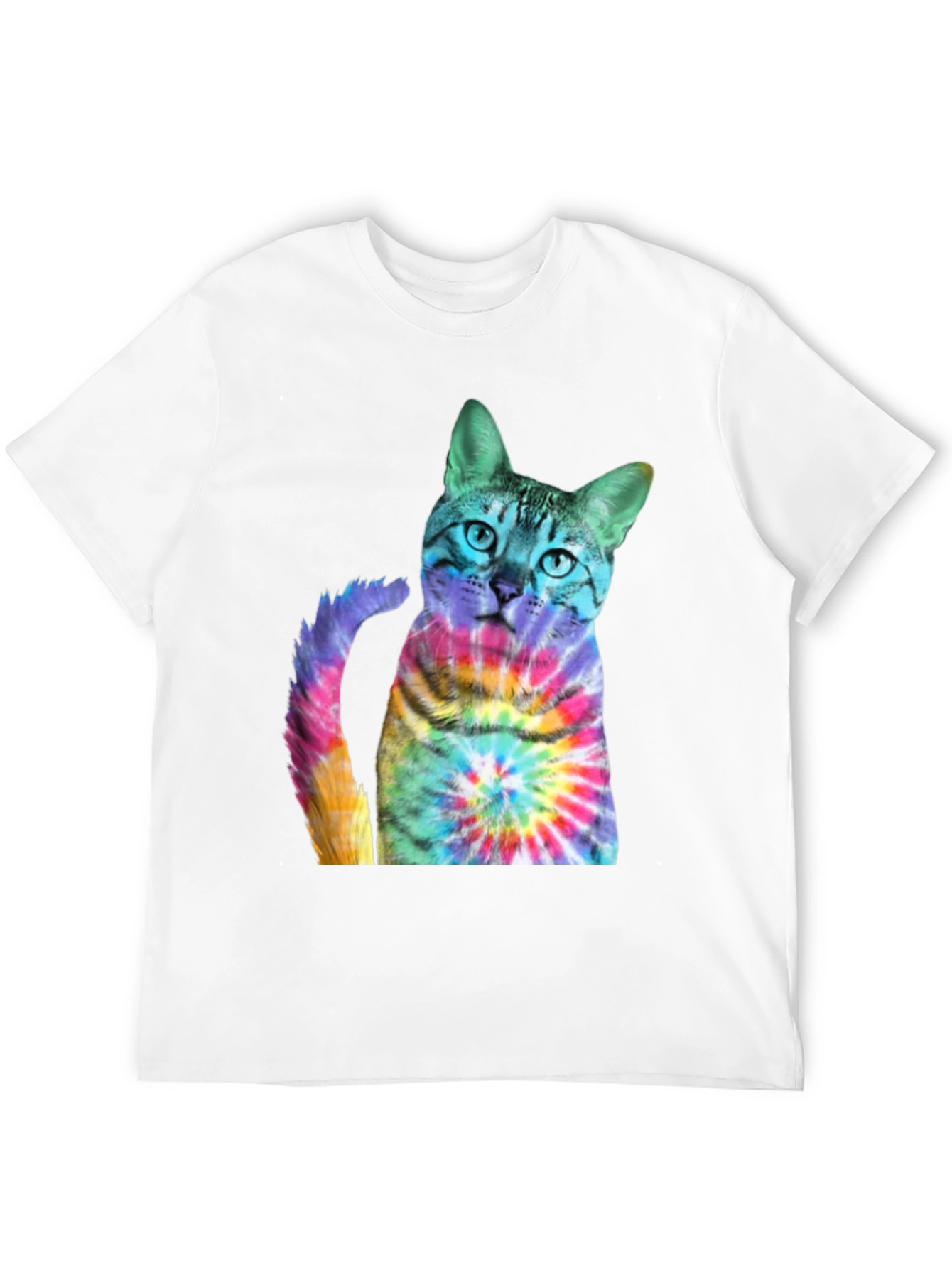 Tie-Dye Cat Graphic T-Shirt