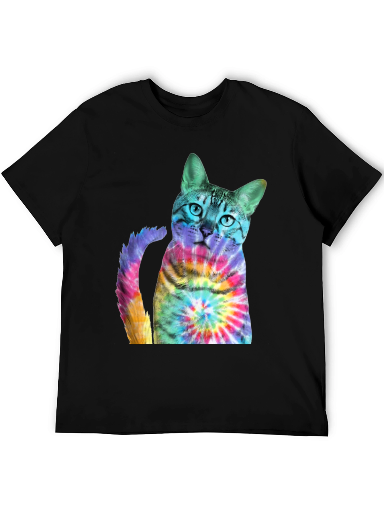 Tie-Dye Cat Graphic T-Shirt