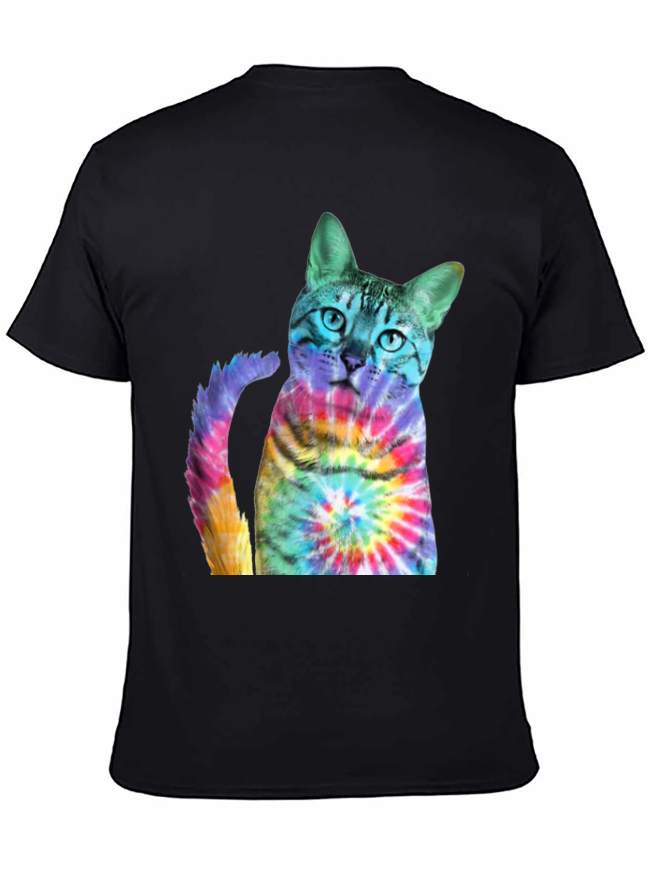 Tie-Dye Cat Graphic T-Shirt