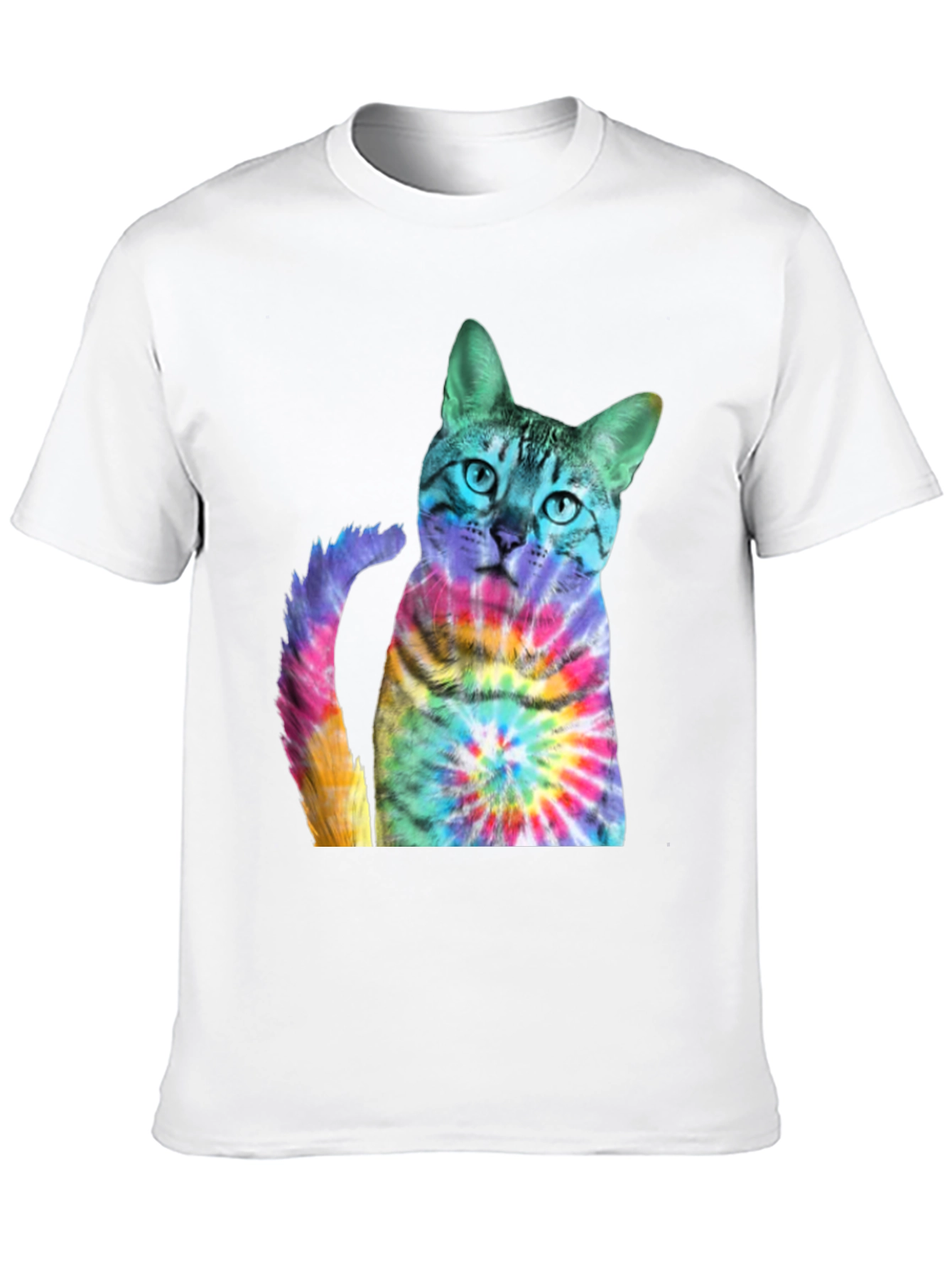 Tie-Dye Cat Graphic T-Shirt