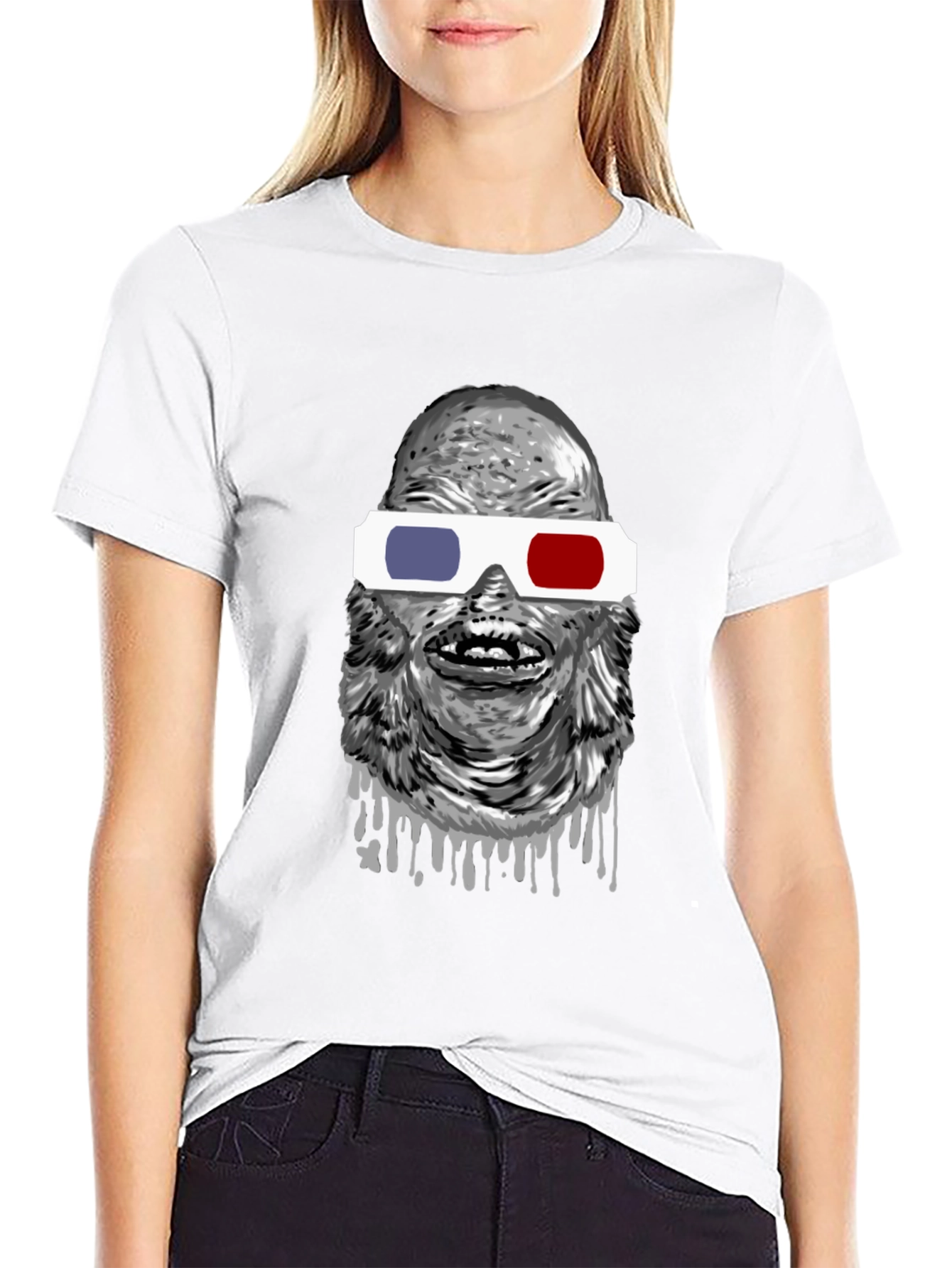 Creature From the Black Lagoon 3D Glasses Black T-Shirt