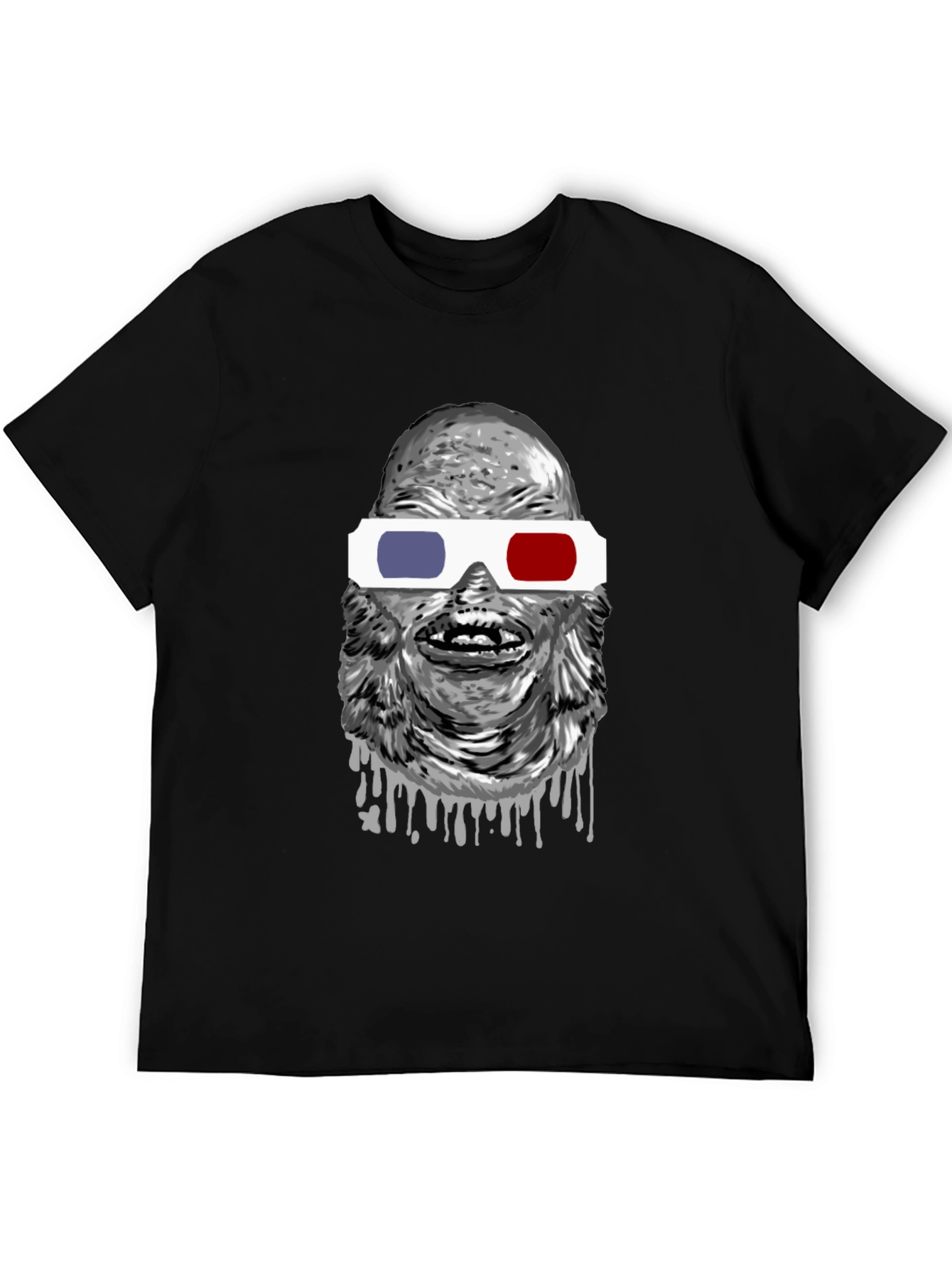 Creature From the Black Lagoon 3D Glasses Black T-Shirt