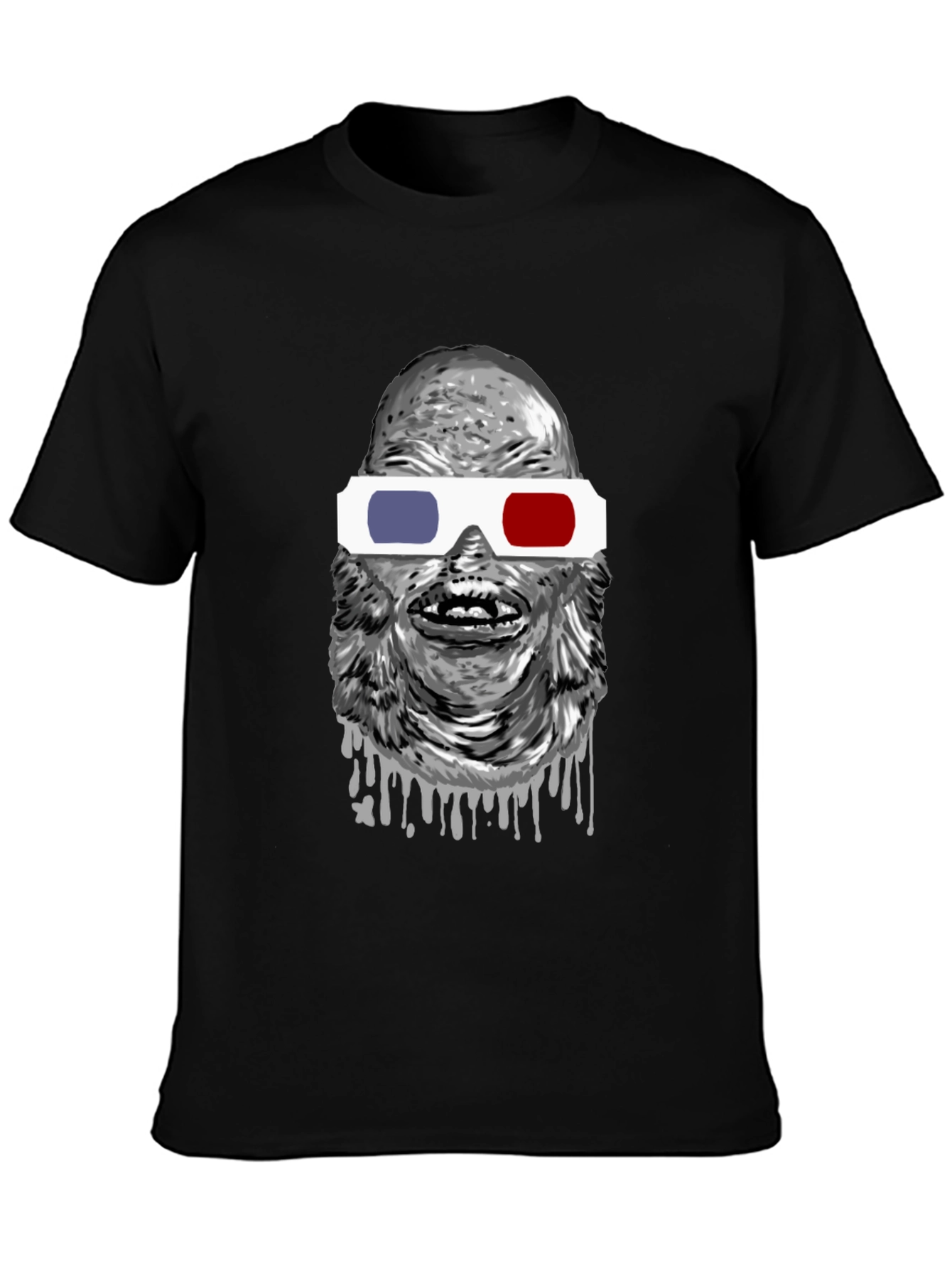 Creature From the Black Lagoon 3D Glasses Black T-Shirt