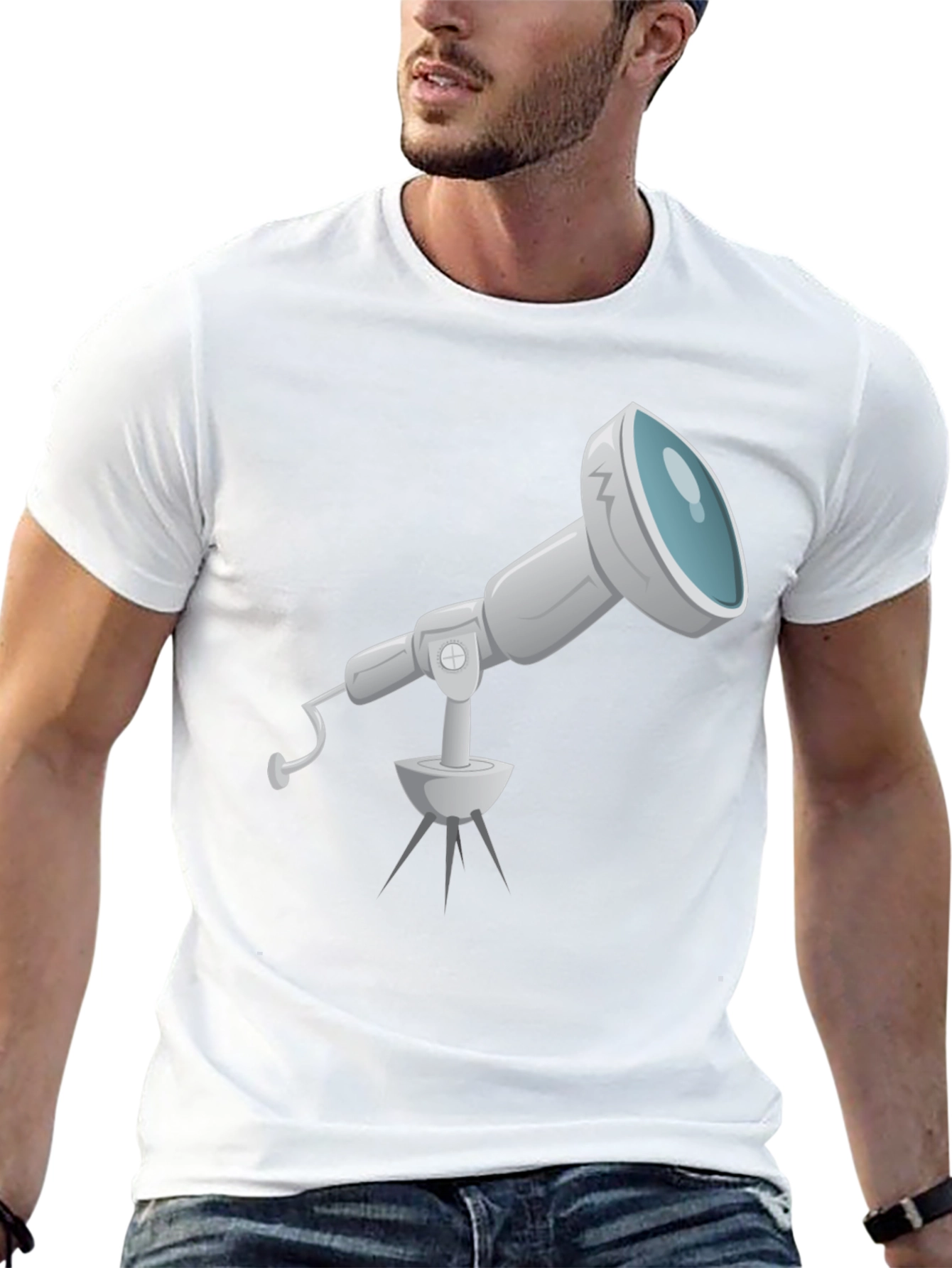 Telescope Graphic Tee - Black Cotton Comfort