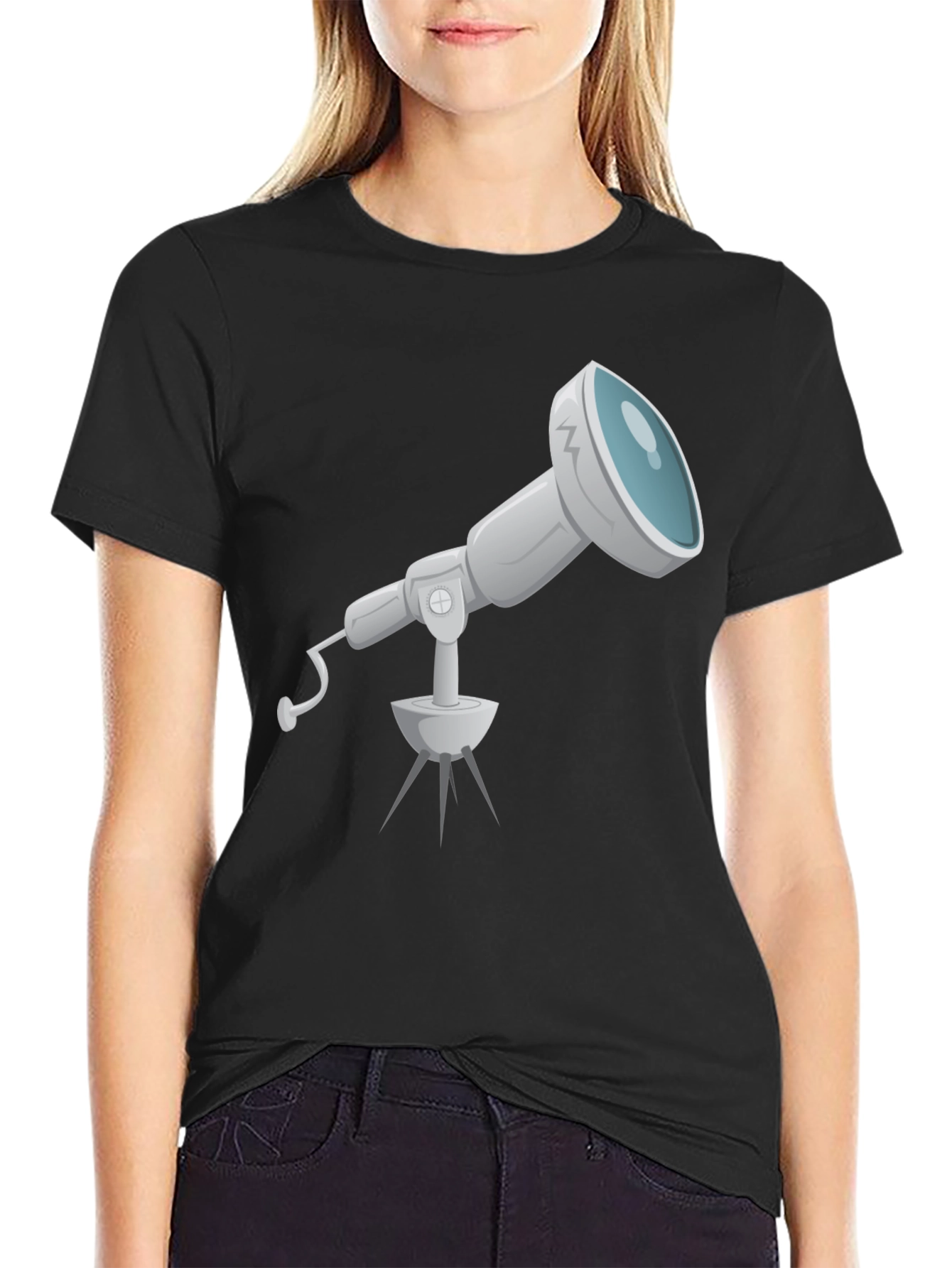 Telescope Graphic Tee - Black Cotton Comfort