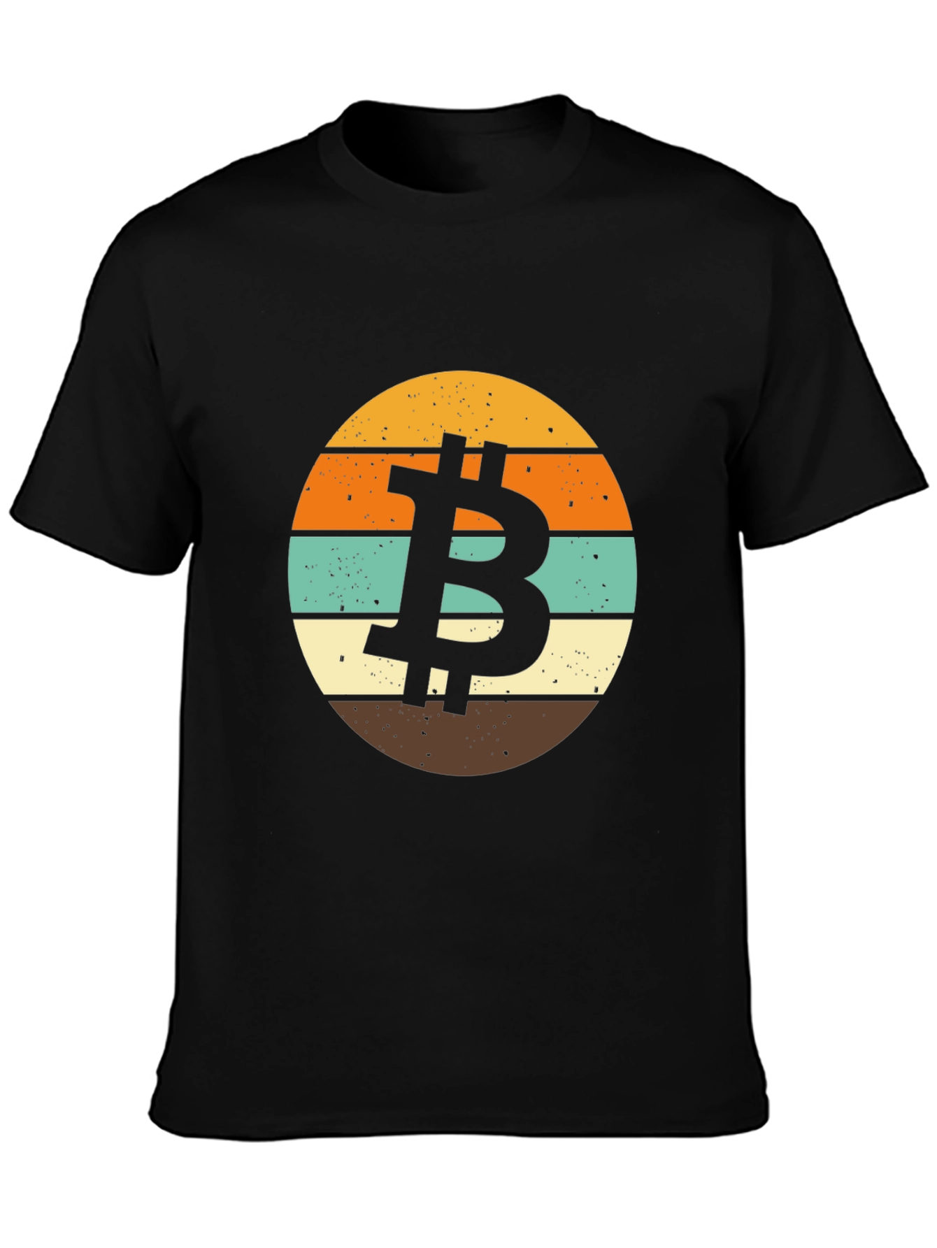 Bitcoin Retro Sunset Graphic T-Shirt