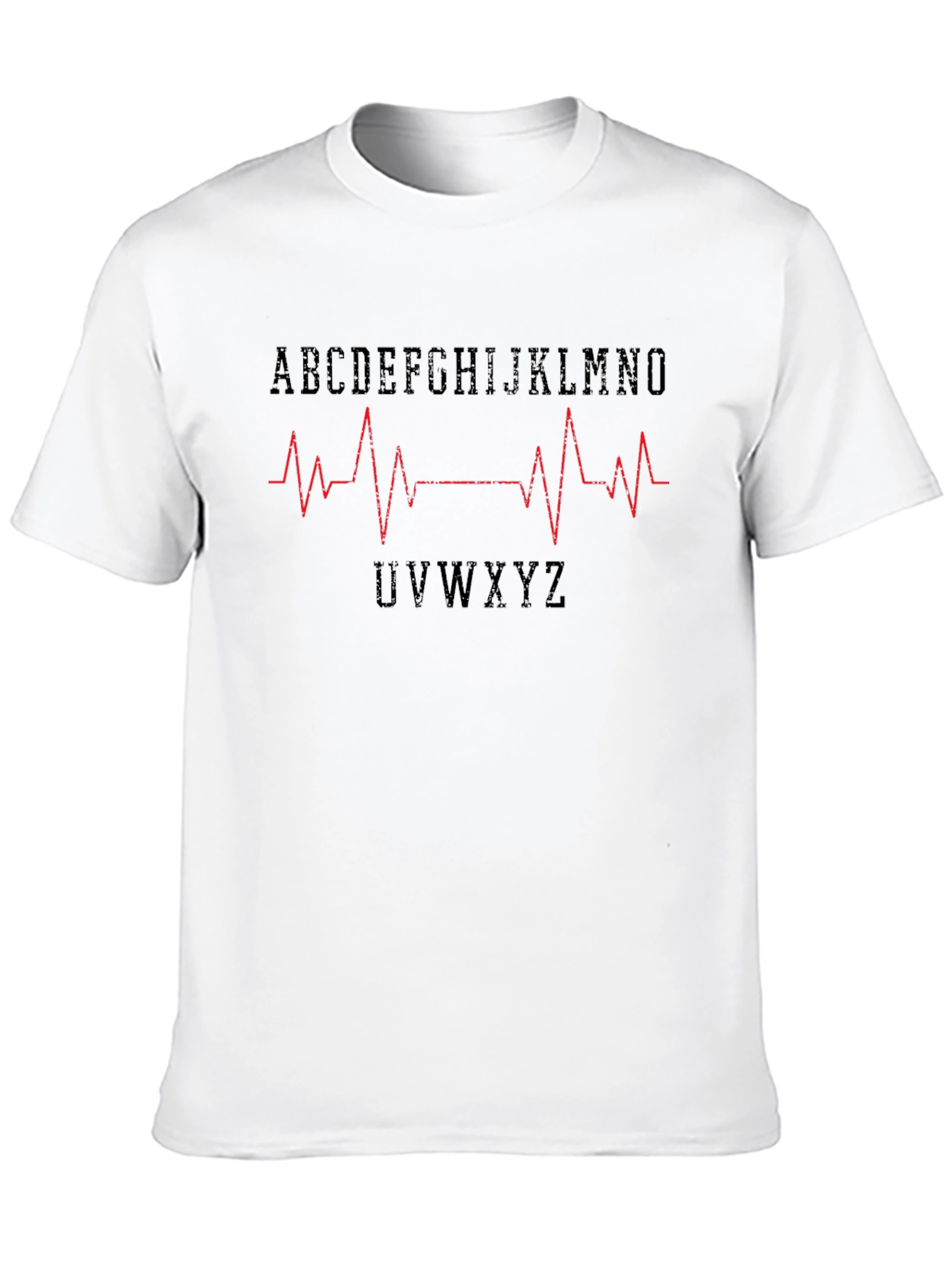 Alphabet Heartbeat T-Shirt - Stylish Black Tee