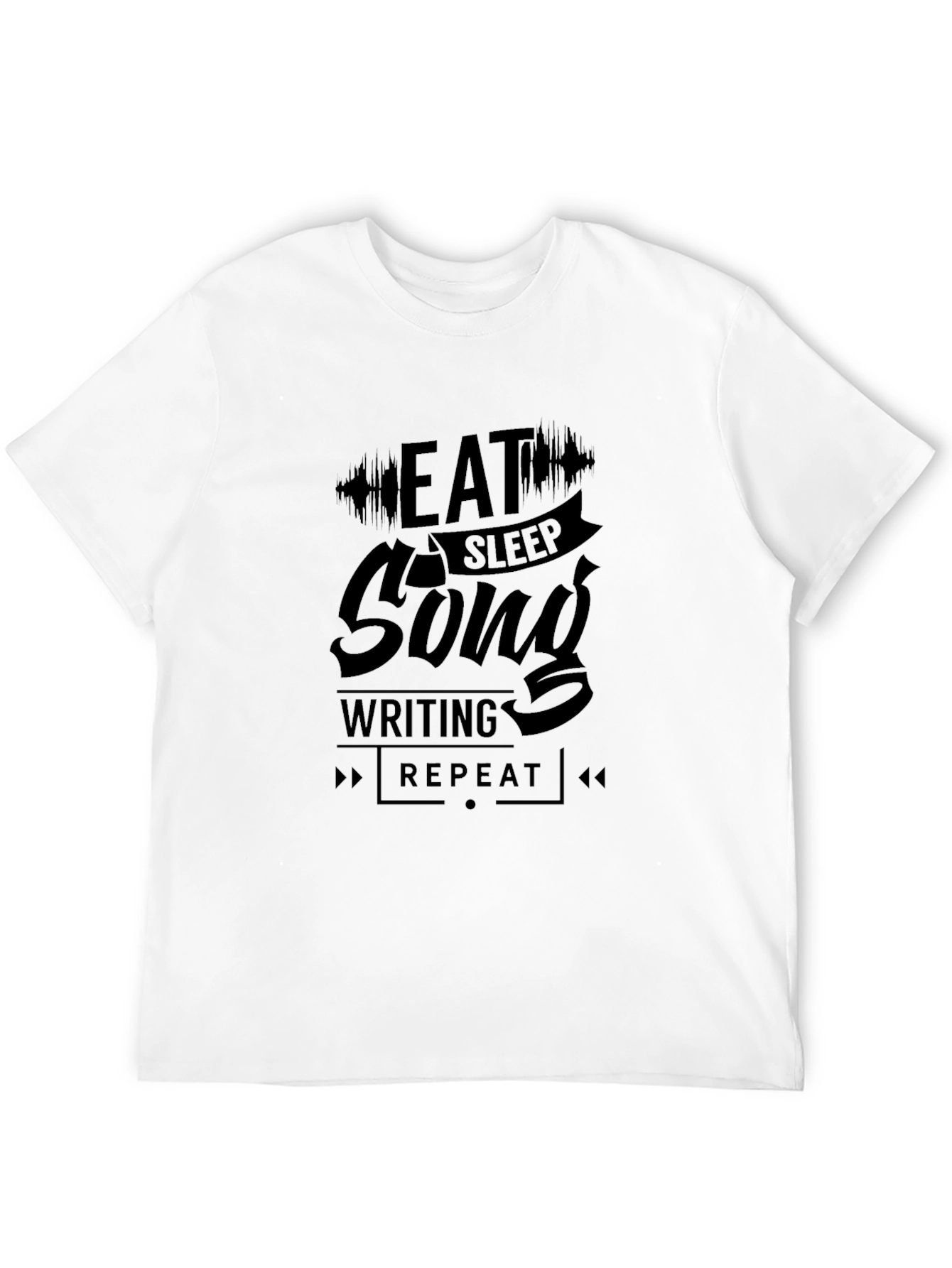 Eat Sleep Song Writing Repeat Black T-Shirt