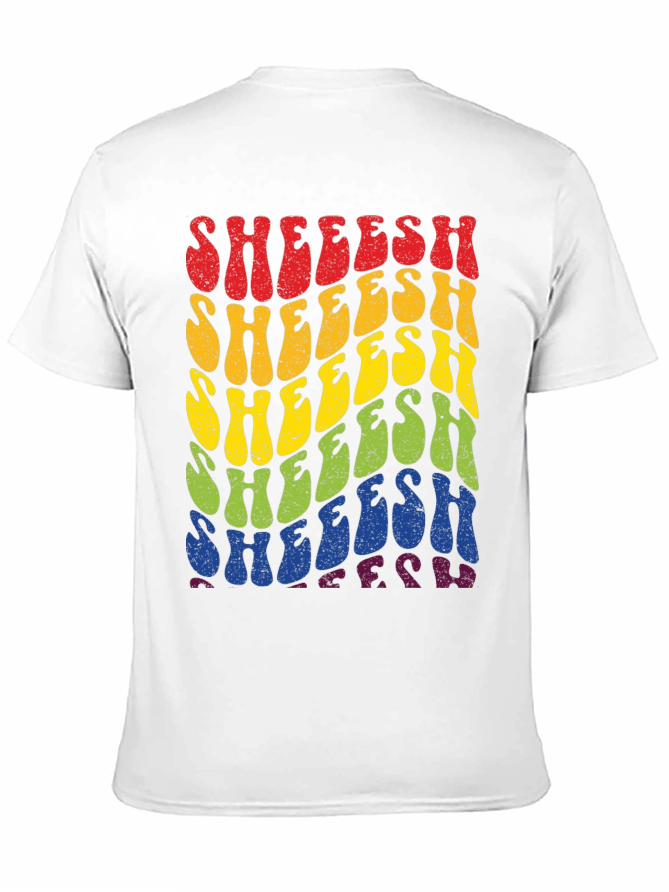 Retro SHEEESH Rainbow Graphic T-Shirt