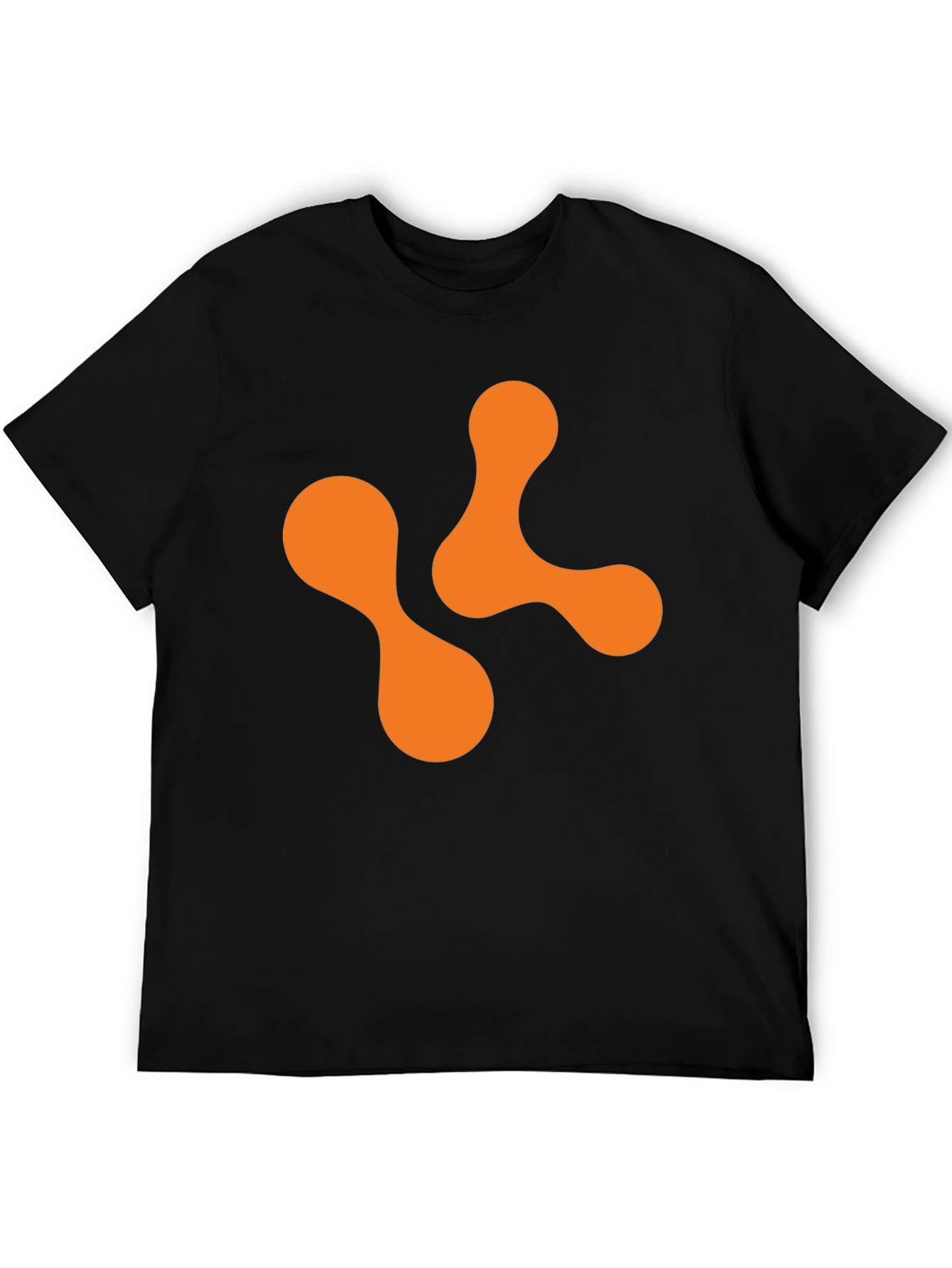 Abstract Orange Shape Black T-Shirt